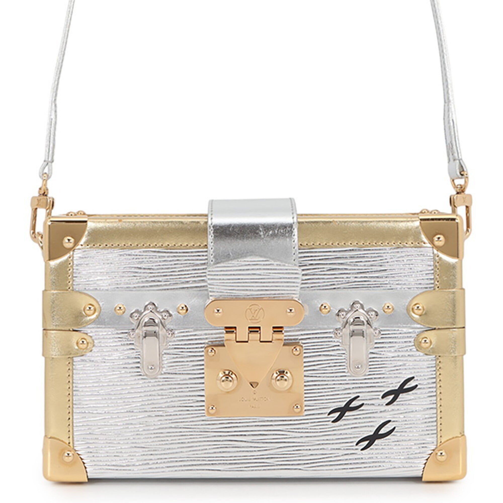 Louis Vuitton Gold Silver Clutch Bag Handbag Shoulder Bag (Pre-Owned)