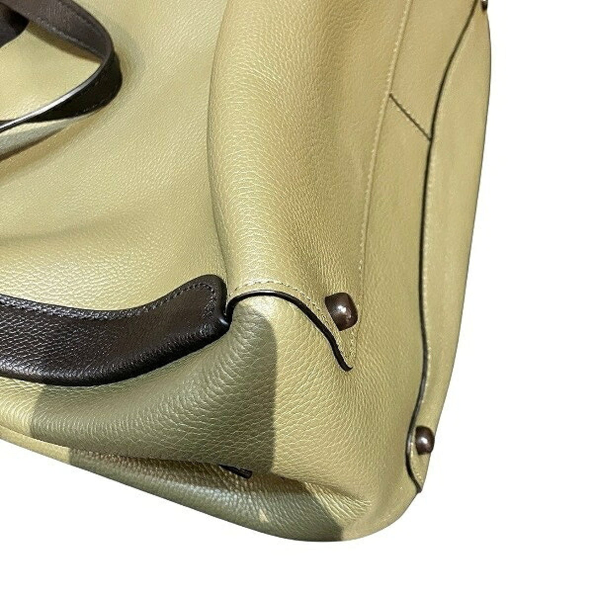 Coach Black Khaki Canvas Leather Handbag Tote Bag (Pre-Owned)