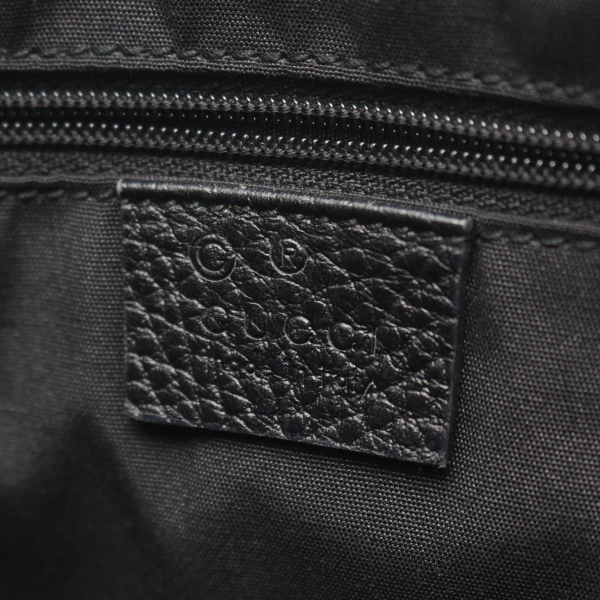 Gucci Black Nylon Leather Handbag Tote Bag (Pre-Owned)