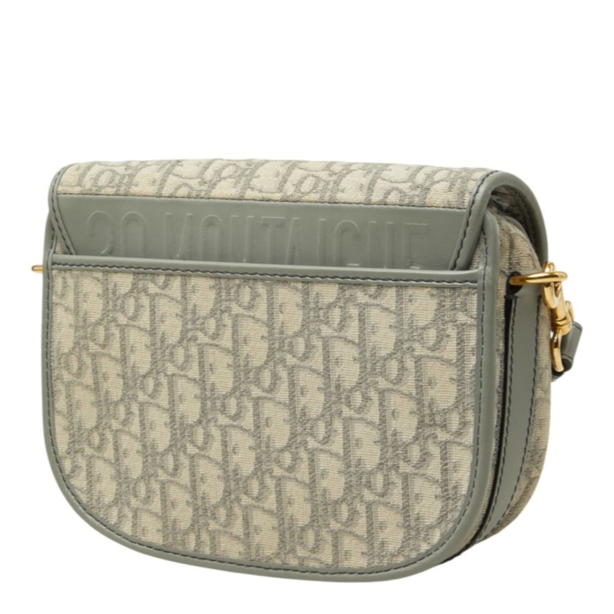 Christian Dior Gold Gray Canvas Leather Shoulder Bag (Pre-Owned)
