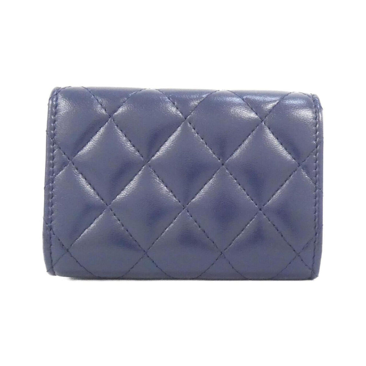 Chanel Navy Leather Wallet (Tri-Fold) (Pre-Owned)