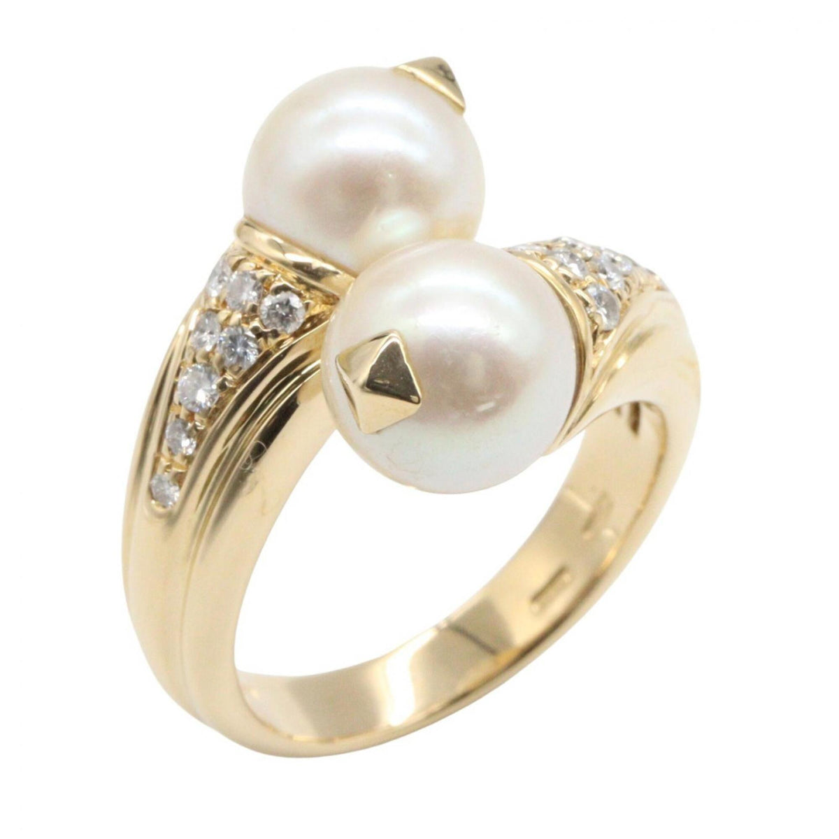 Bvlgari Gold Clear White Yellow Gold (18K) Band Ring (Pre-Owned)