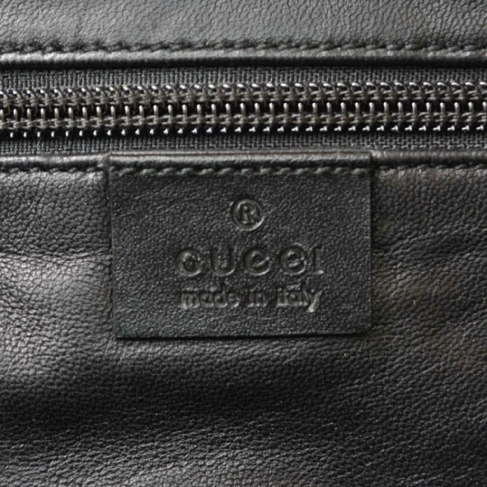 Gucci Black Cotton Canvas Shoulder Bag Sling Bag (Pre-Owned)