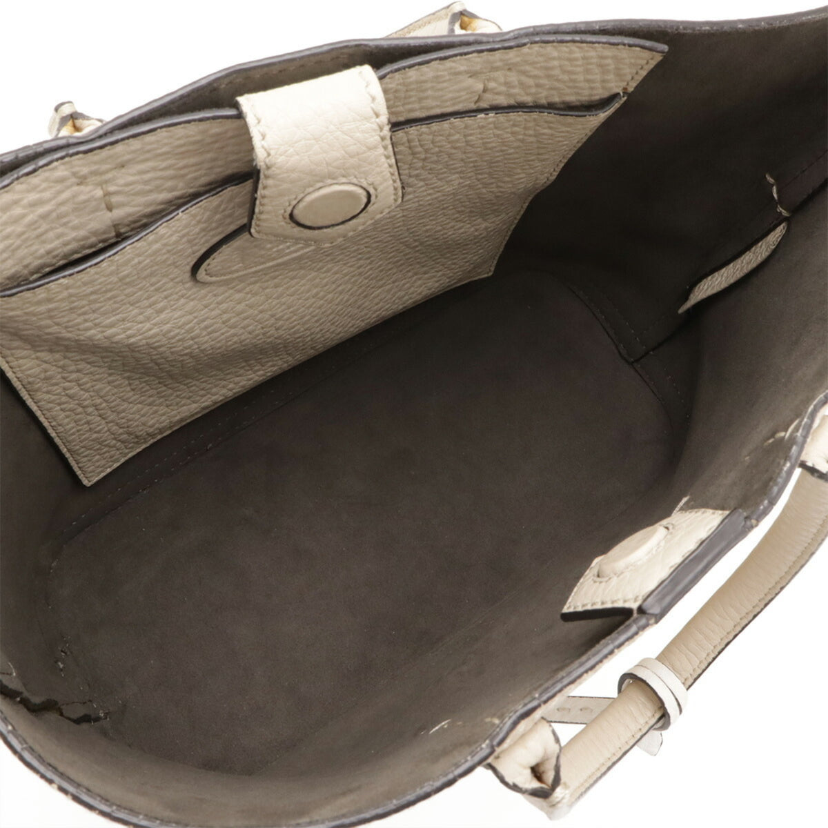 Fendi Beige Sand Leather Handbag Shoulder Bag (Pre-Owned)