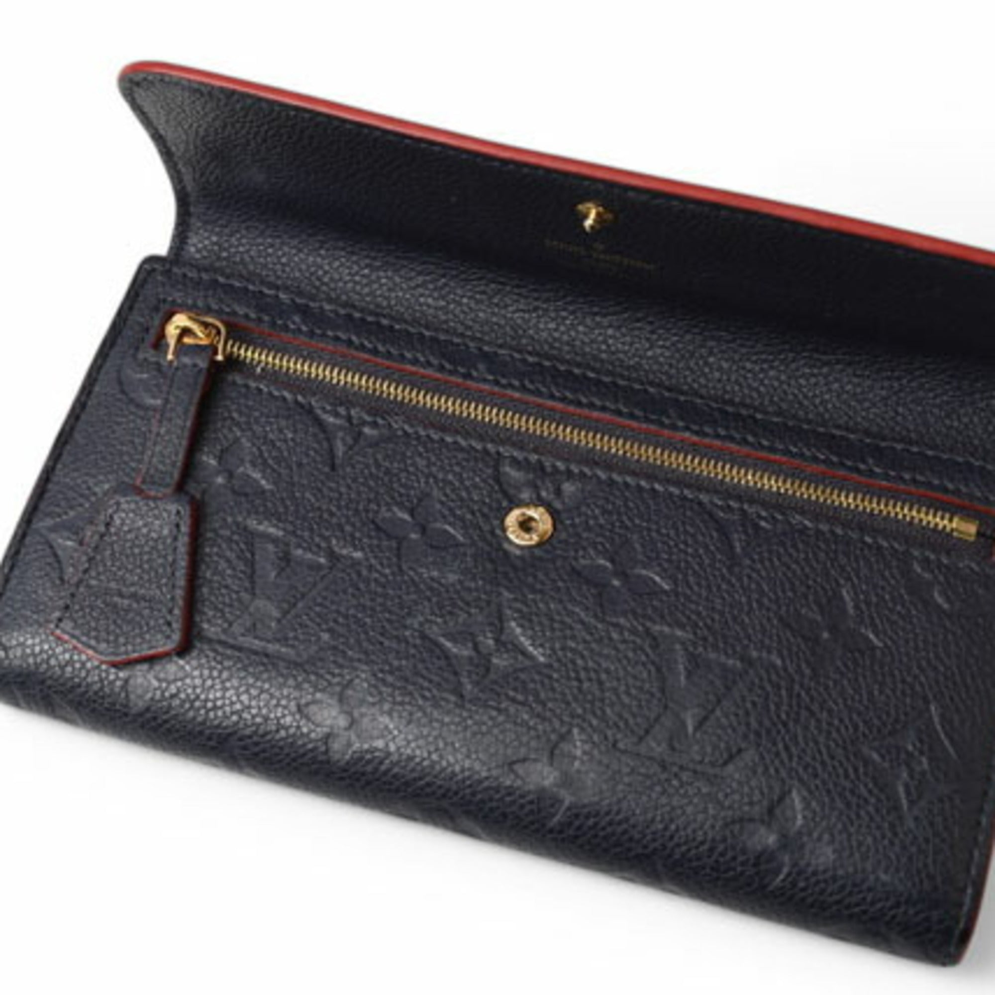 Louis Vuitton Marine Rouge Monogram Monogram Empreinte Long Wallet (Tri-Fold) (Pre-Owned)