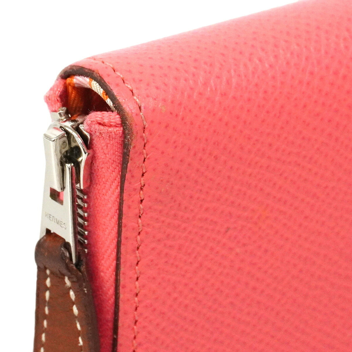 Hermes Rose Azalee Leather Long Wallet (Bi-Fold) (Pre-Owned)