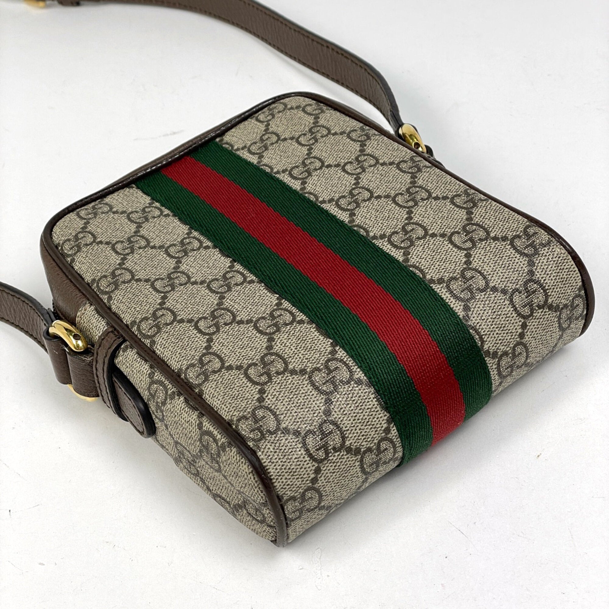Gucci Brown Coated Canvas Shoulder Bag (Pre-Owned)