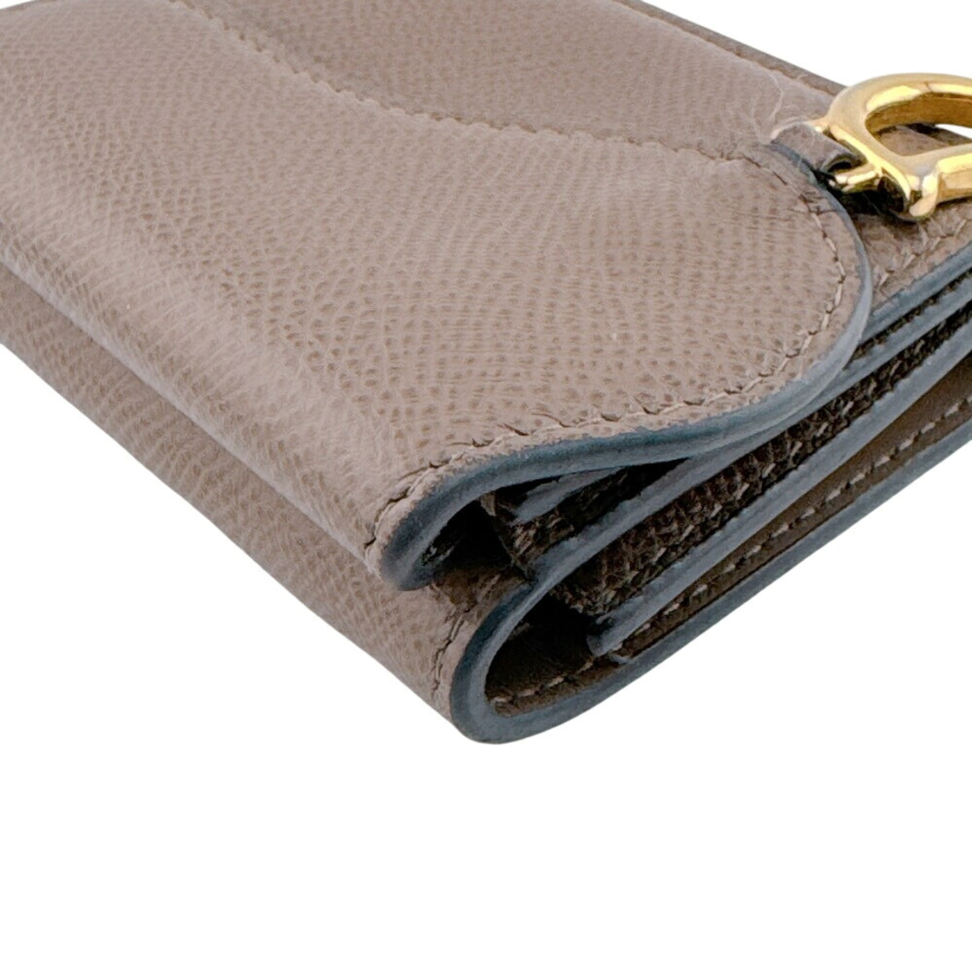 Christian Dior Brown Leather Wallet (Tri-Fold) (Pre-Owned)