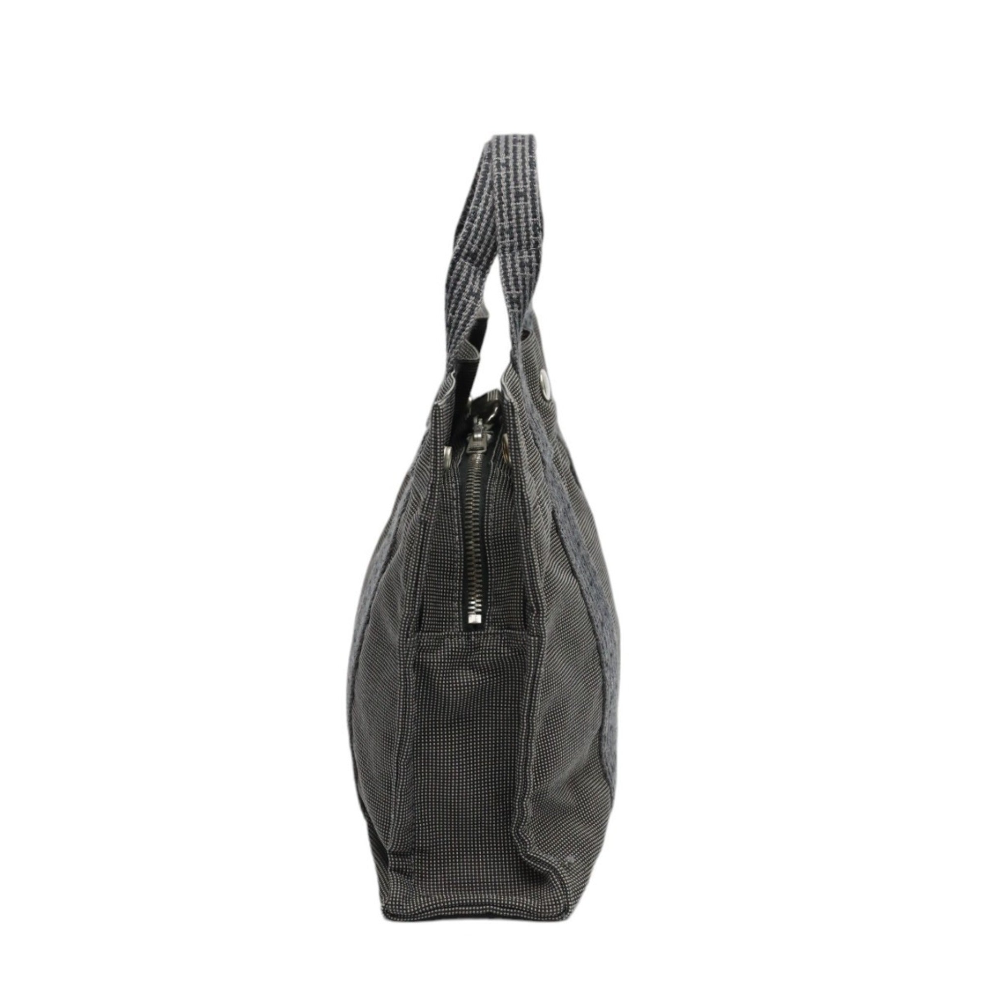 Hermes Gray Canvas Handbag (Pre-Owned)