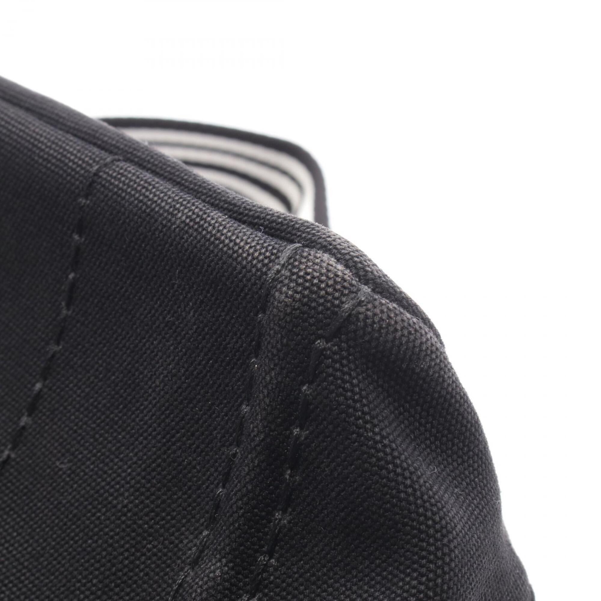 Prada Black White Canvas Handbag Tote Bag (Pre-Owned)