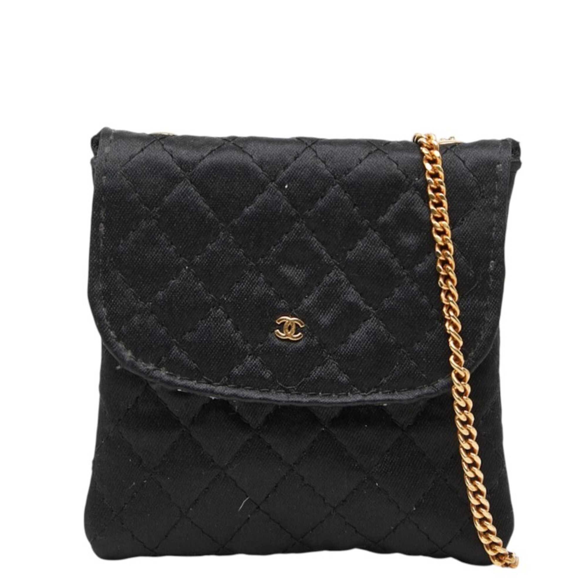 Chanel Black Satin Handbag Pouch (Pre-Owned)