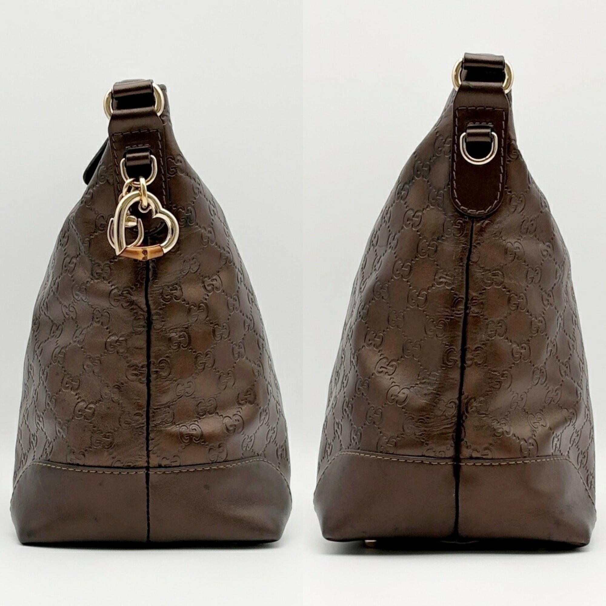 Gucci Bronze Leather Shoulder Bag (Pre-Owned)
