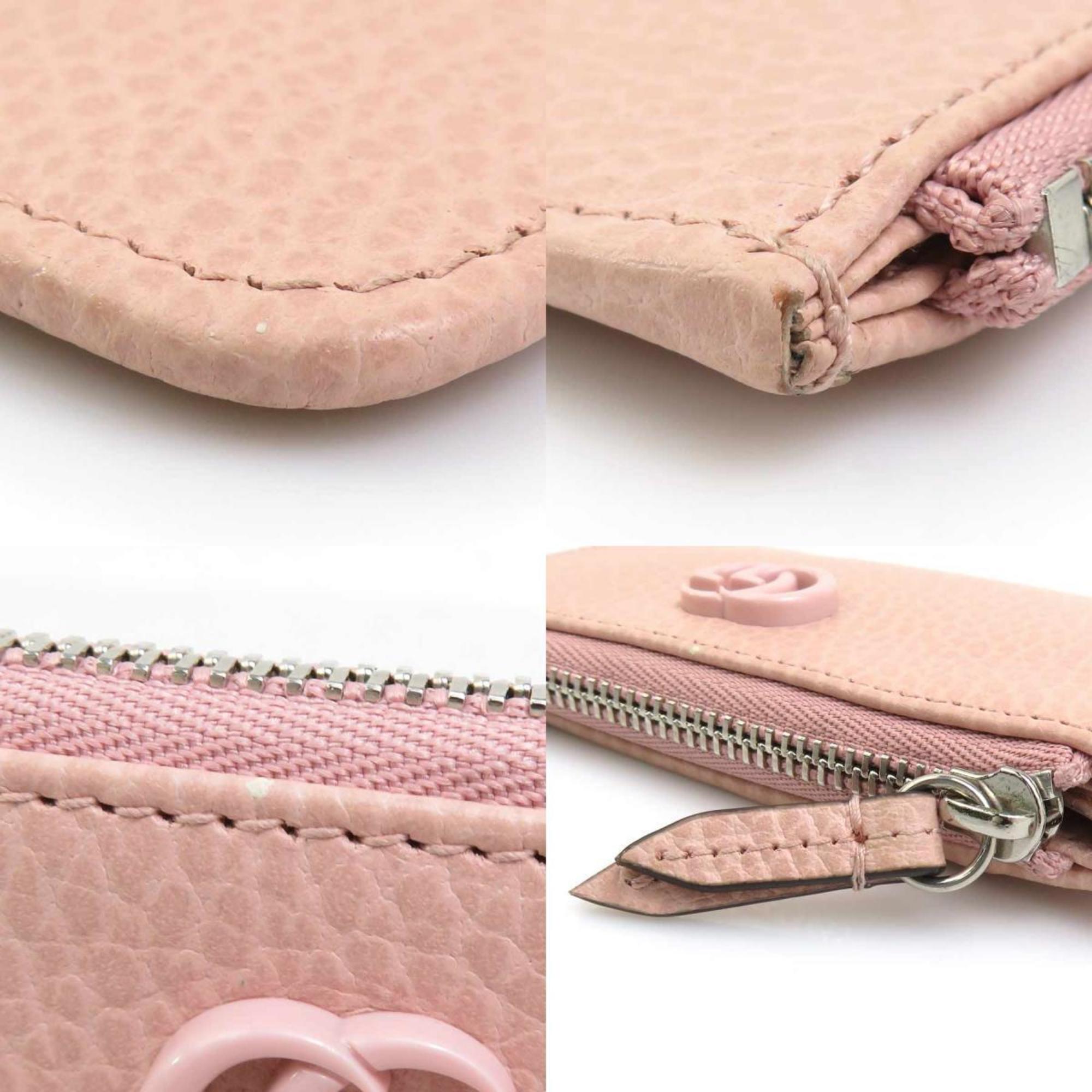 Gucci Pink Leather Coin Purse/Coin Case (Pre-Owned)