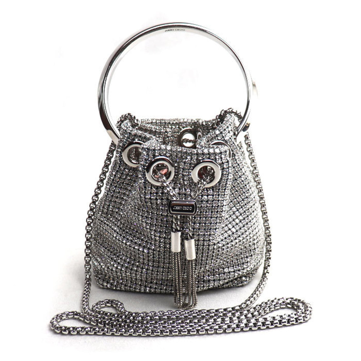 Jimmy Choo Silver Rhinestone Shoulder Bag (Pre-Owned)