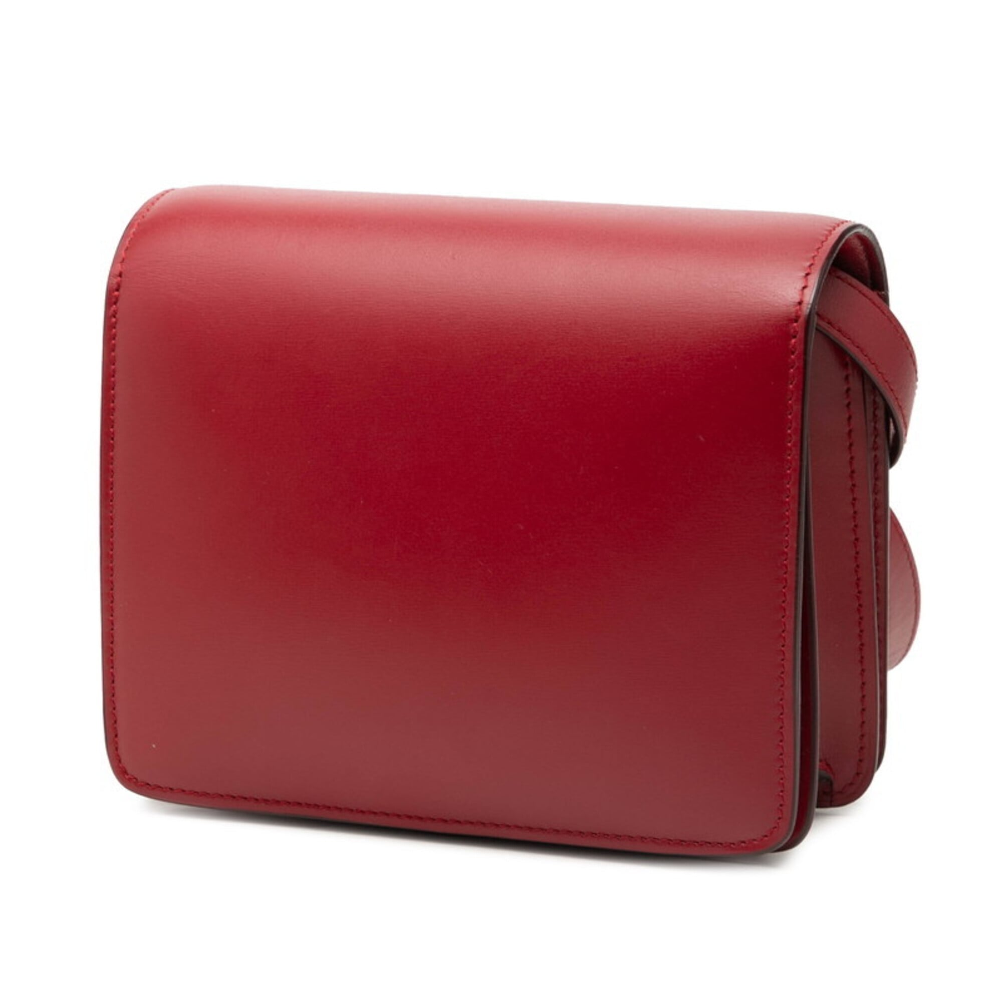 Celine Red Color Leather Shoulder Bag (Pre-Owned)