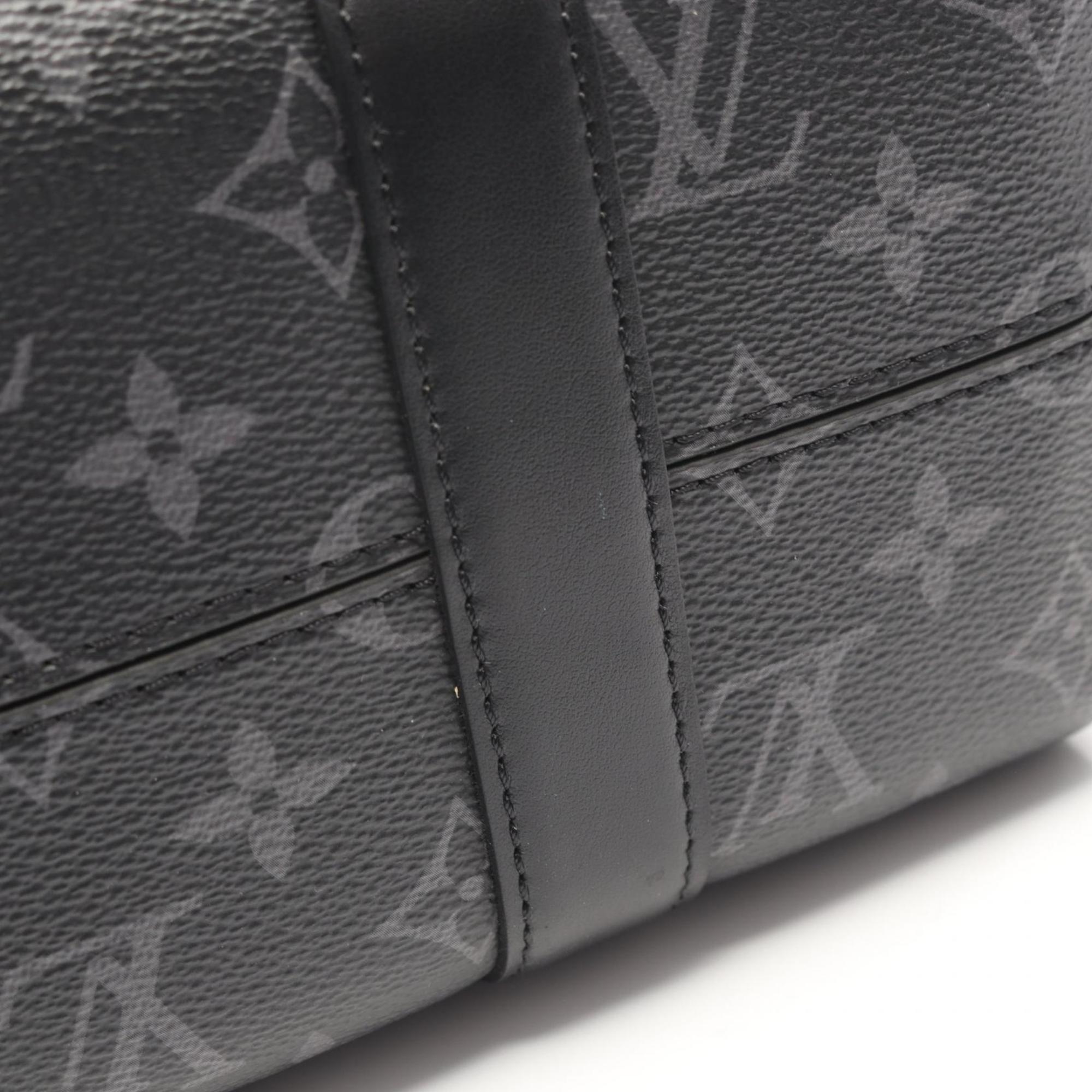 Louis Vuitton Black Gray Coated Canvas Leather Handbag Shoulder Bag (Pre-Owned)