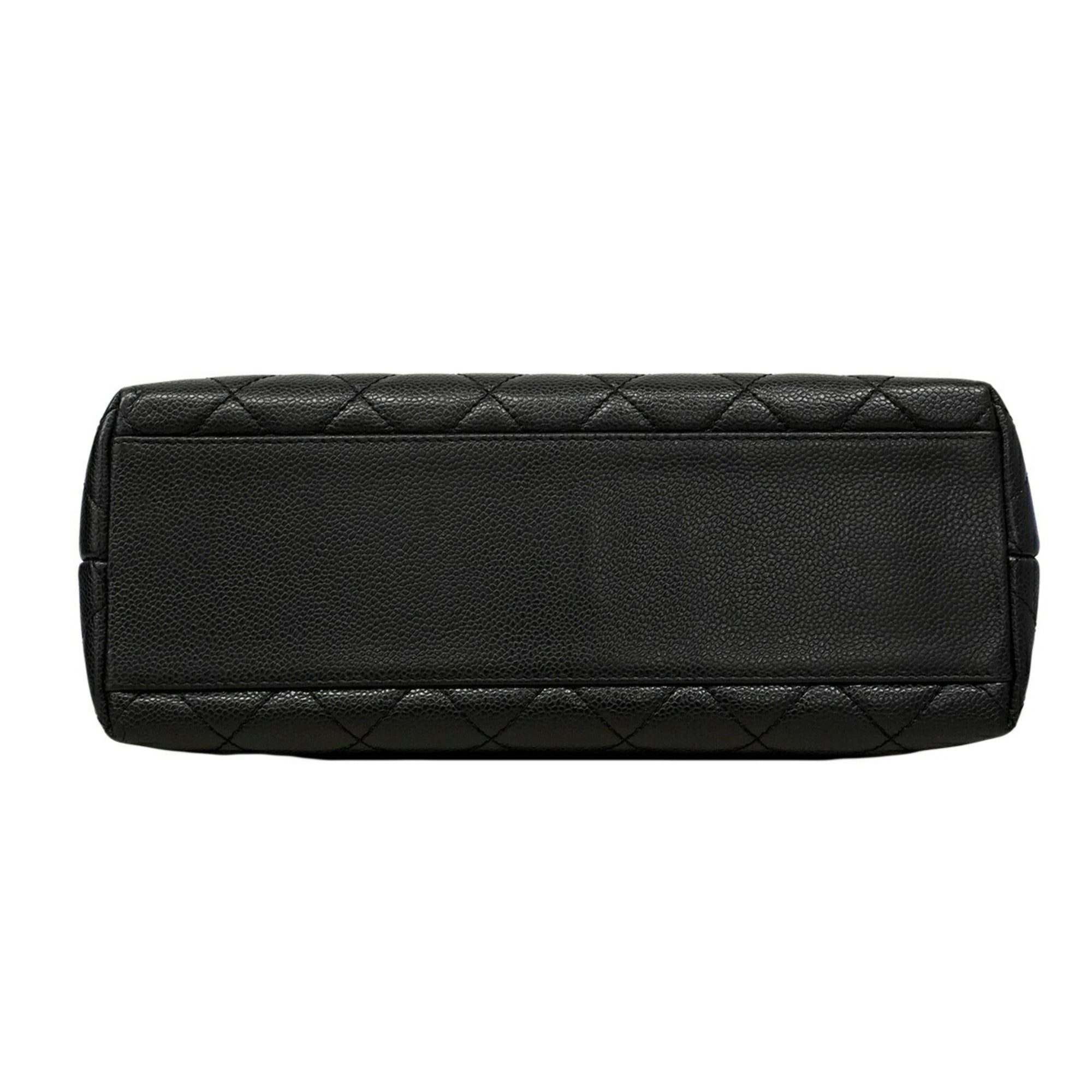 Chanel Black Grained Calfskin Handbag (Pre-Owned)