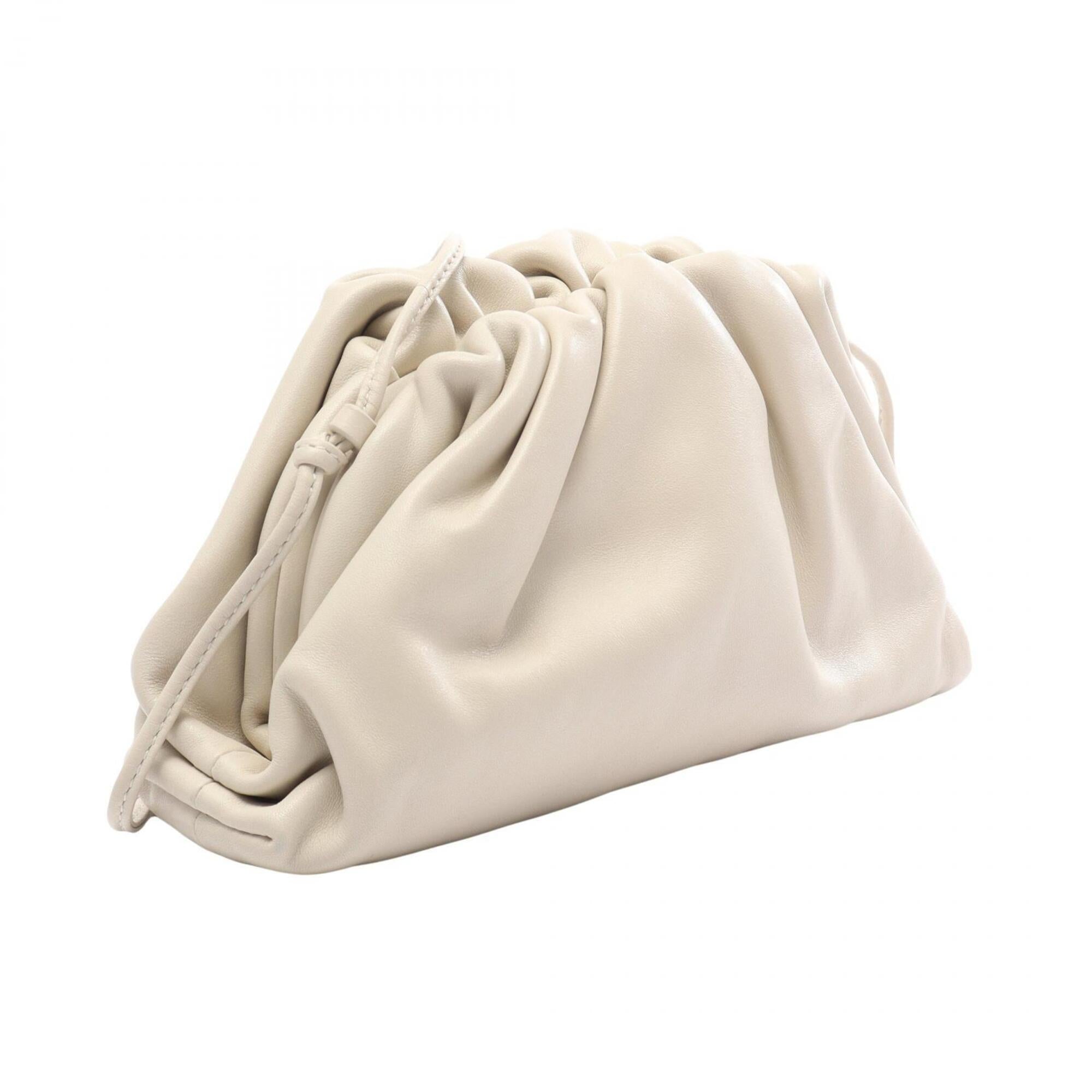 Bottega Veneta White Leather Handbag Shoulder Bag (Pre-Owned)