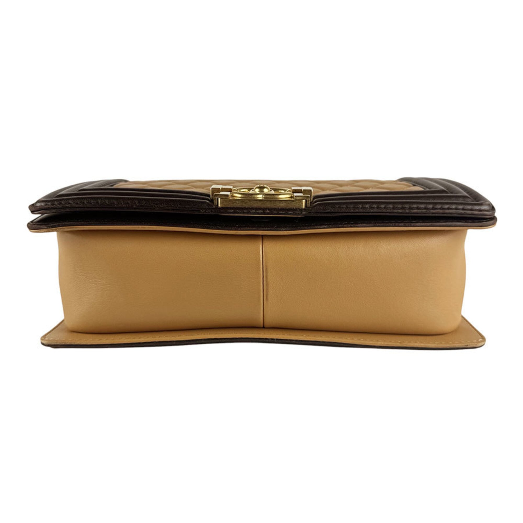 Chanel Beige Brown Leather Shoulder Bag (Pre-Owned)