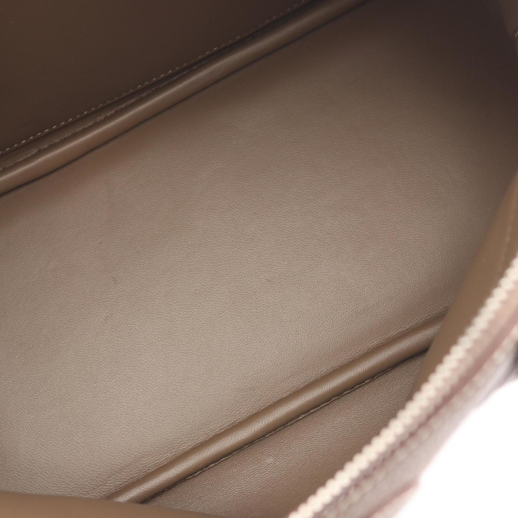 Hermes Bolide Etoupe Gray Gray Taurillon Clemence Leather Handbag (Pre-Owned)