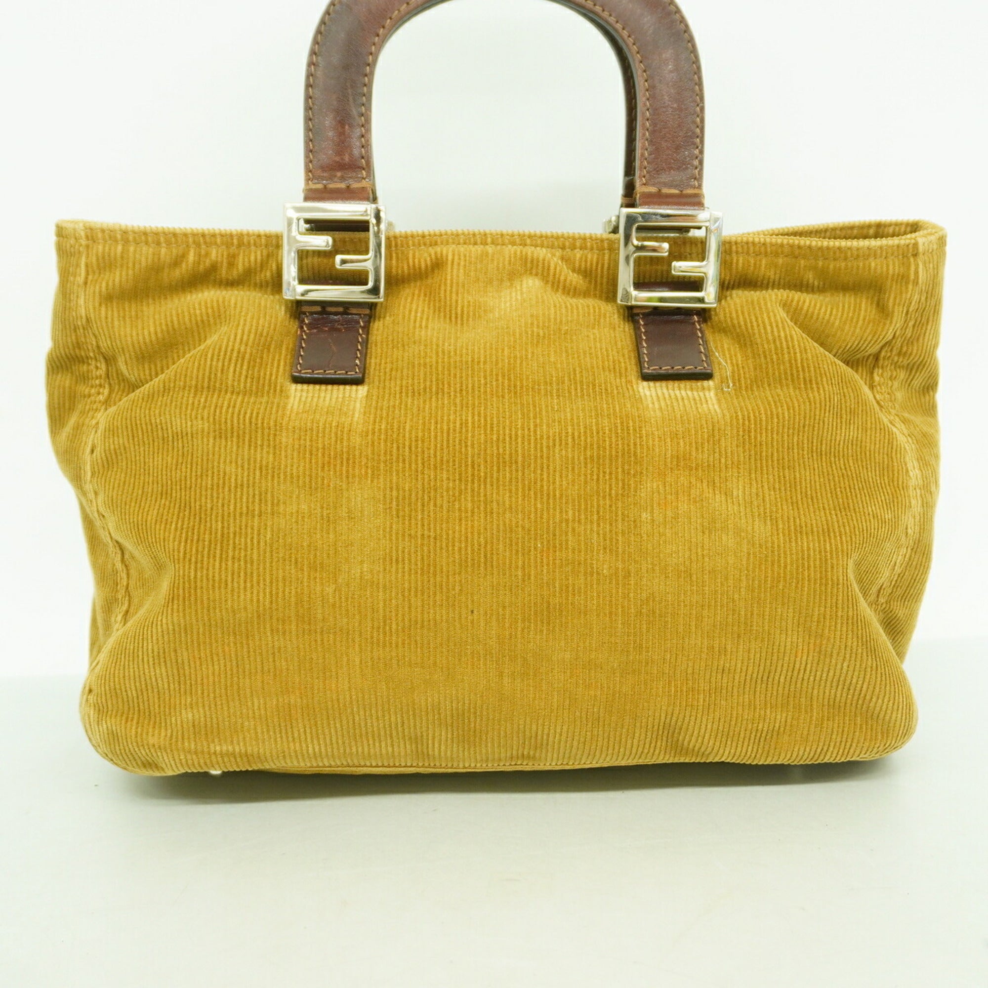 Fendi Ochre Cord Handbag (Pre-Owned)