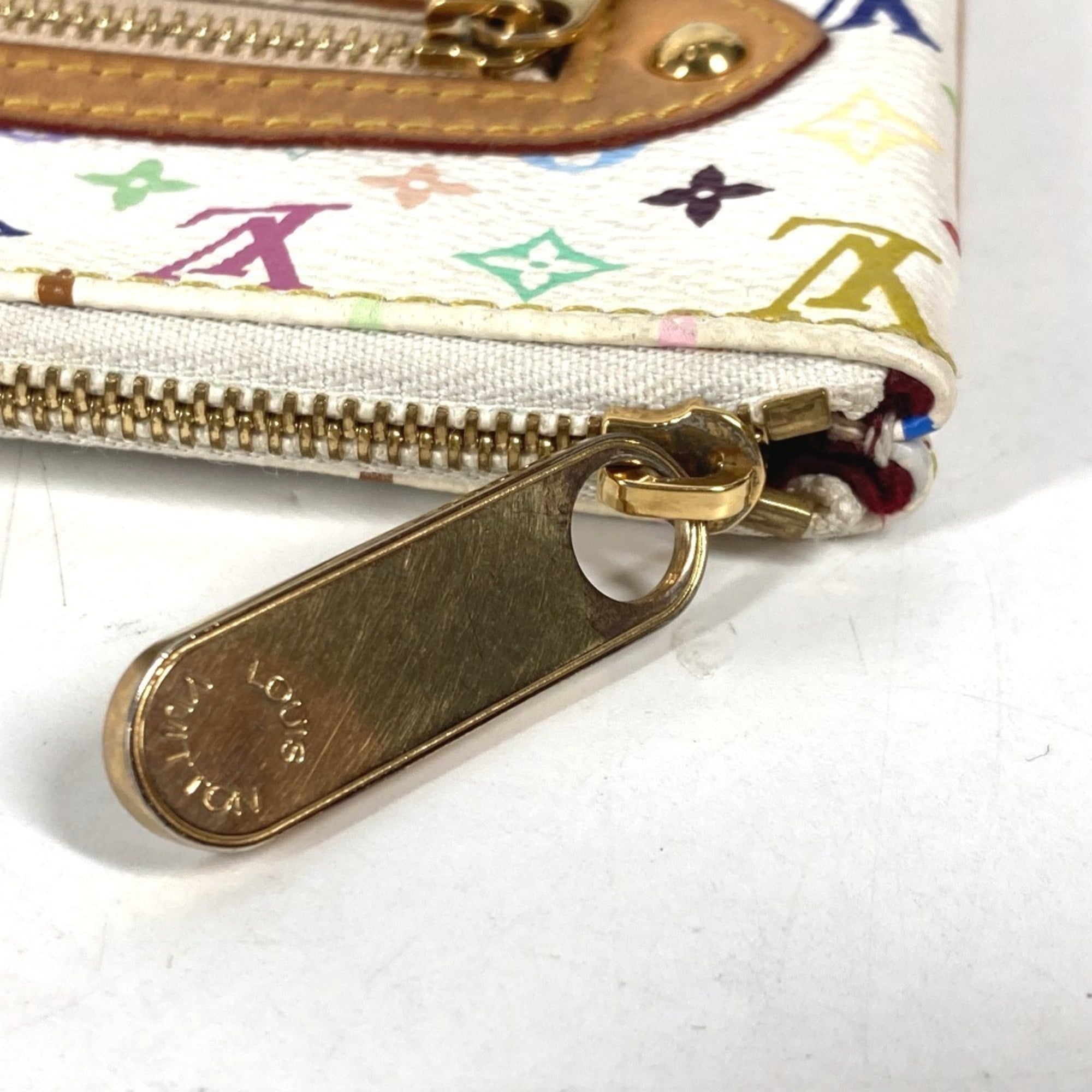 Louis Vuitton Blanc Multi-Color White Monogram Multicolore Clutch Bag Pochette Pouch (Pre-Owned)