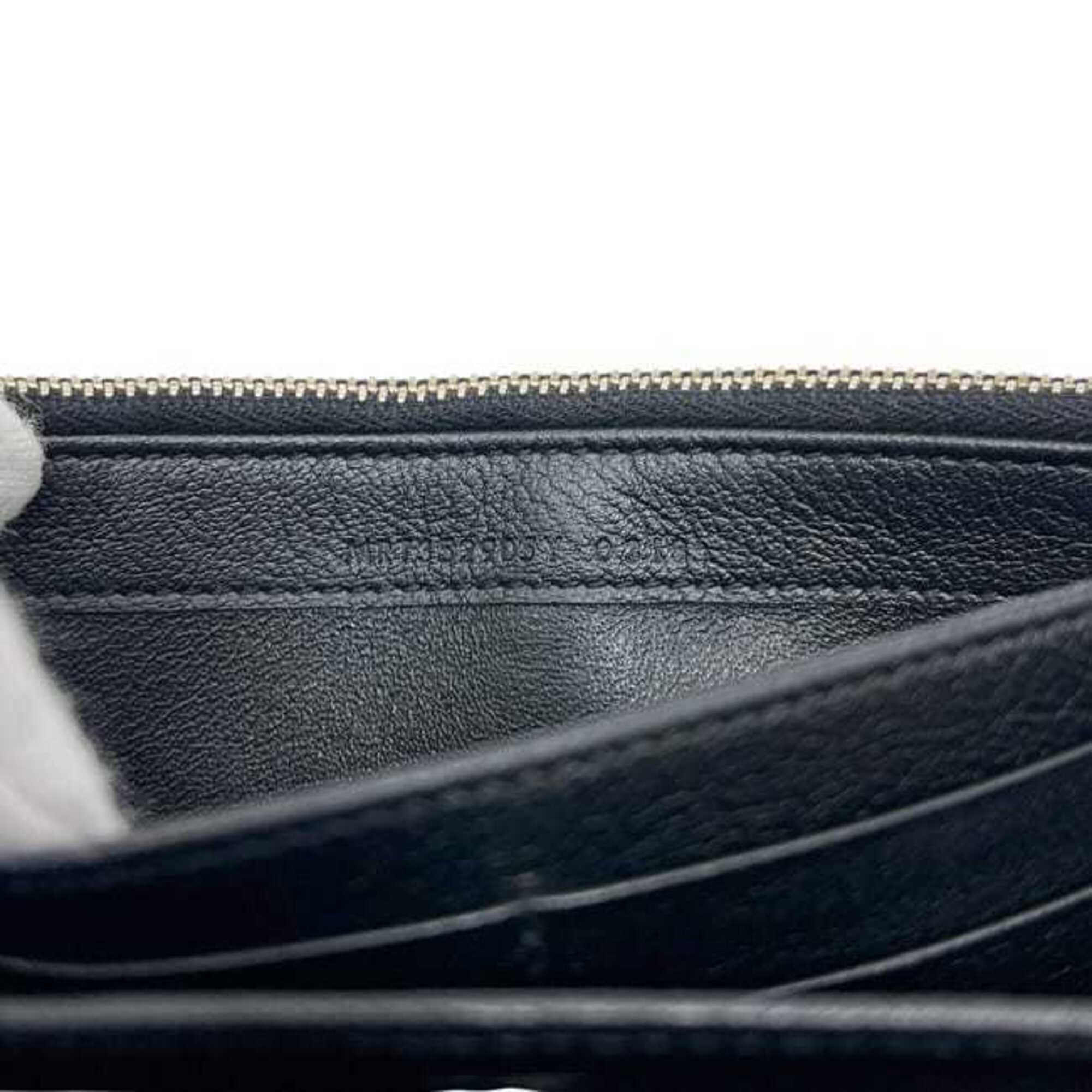 Yves Saint Laurent Black Leather Long Wallet (Bi-Fold) (Pre-Owned)