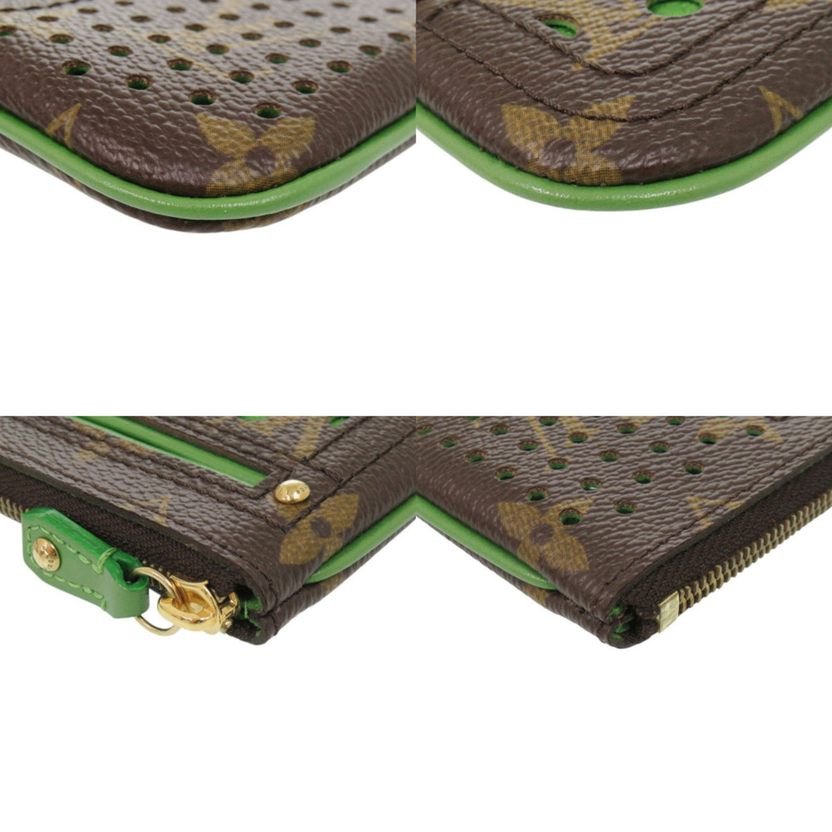 Louis Vuitton Green Monogram Perforated Coin Purse/Coin Case (Pre-Owned)