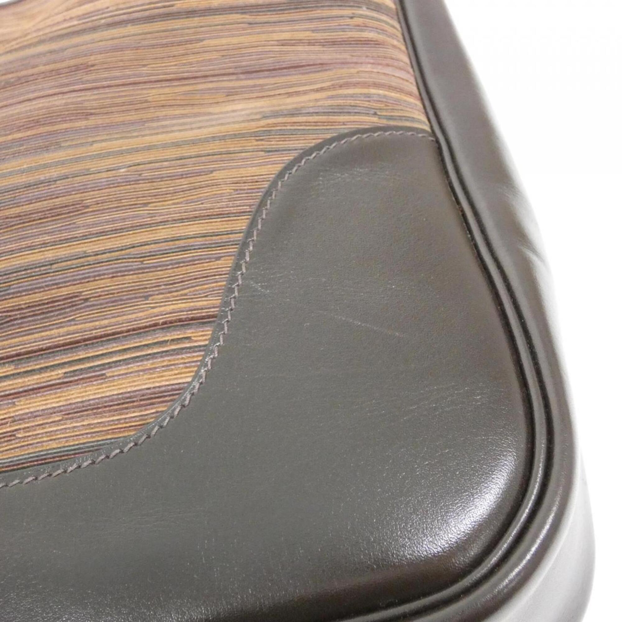 Hermes Chocolat Vibrato Leather Box Calf Leather Shoulder Bag (Pre-Owned)
