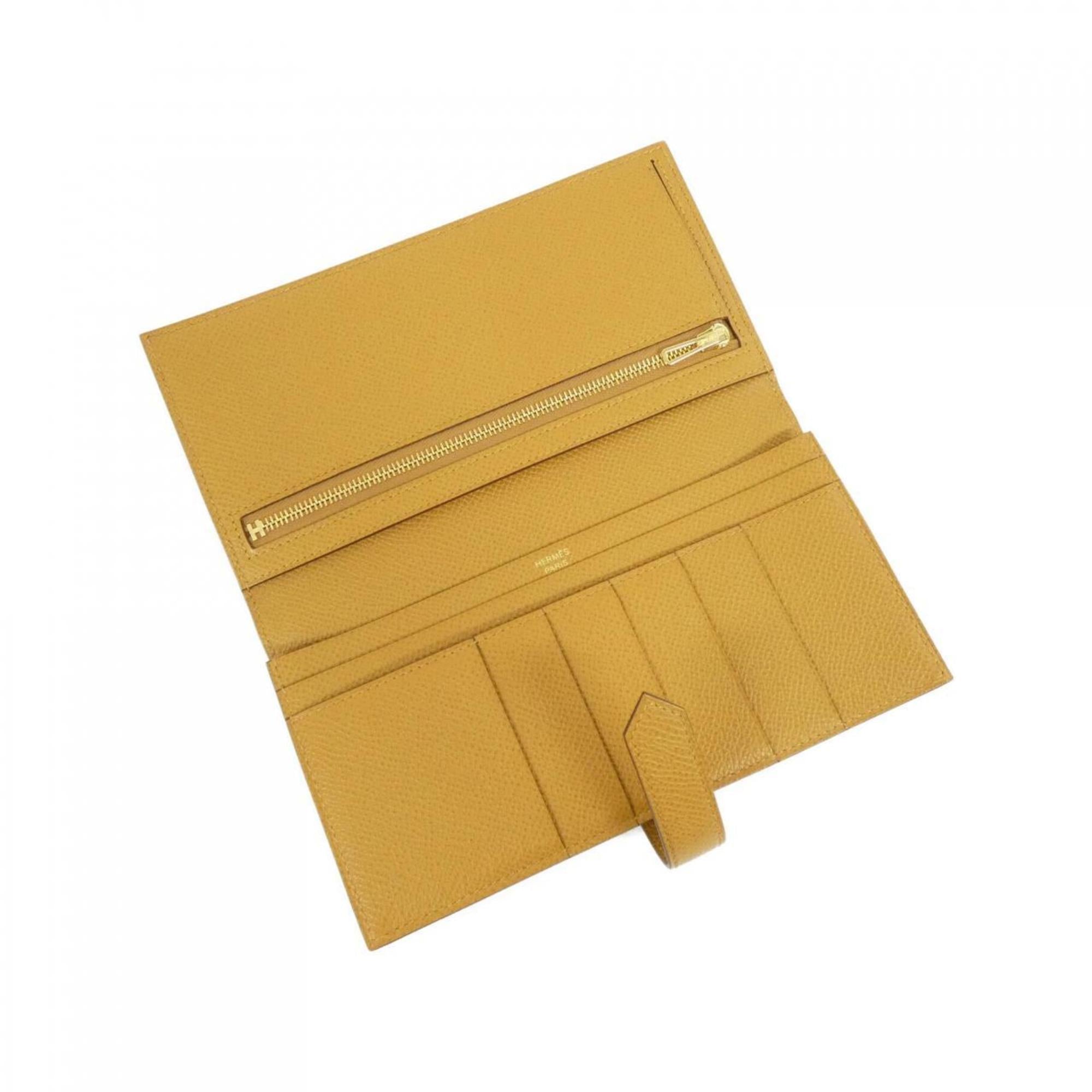 Hermes Yellow Epsom Leather Long Wallet (Bi-Fold) (Pre-Owned)