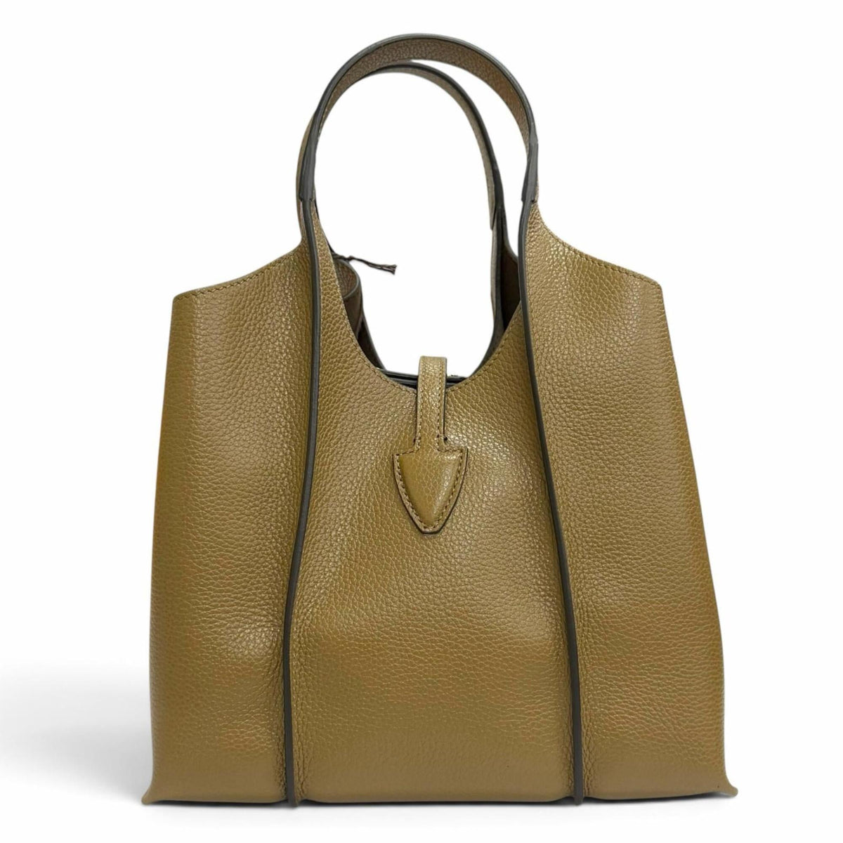 Tod's Olive Leather Pouch Shopping Bag Shoulder Bag Tote Bag (Pre-Owned)