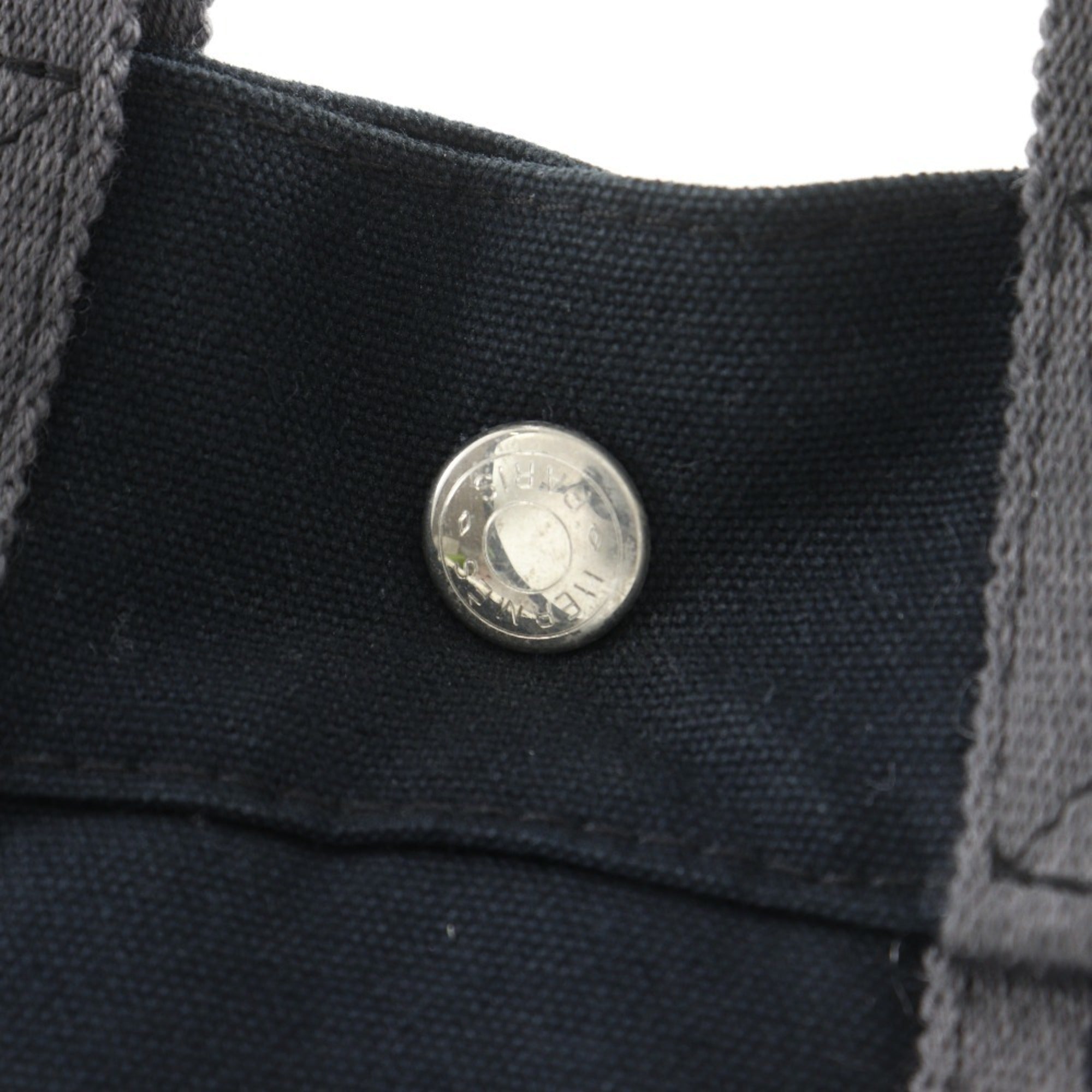 Hermes Fourre Tout Black Canvas Handbag (Pre-Owned)