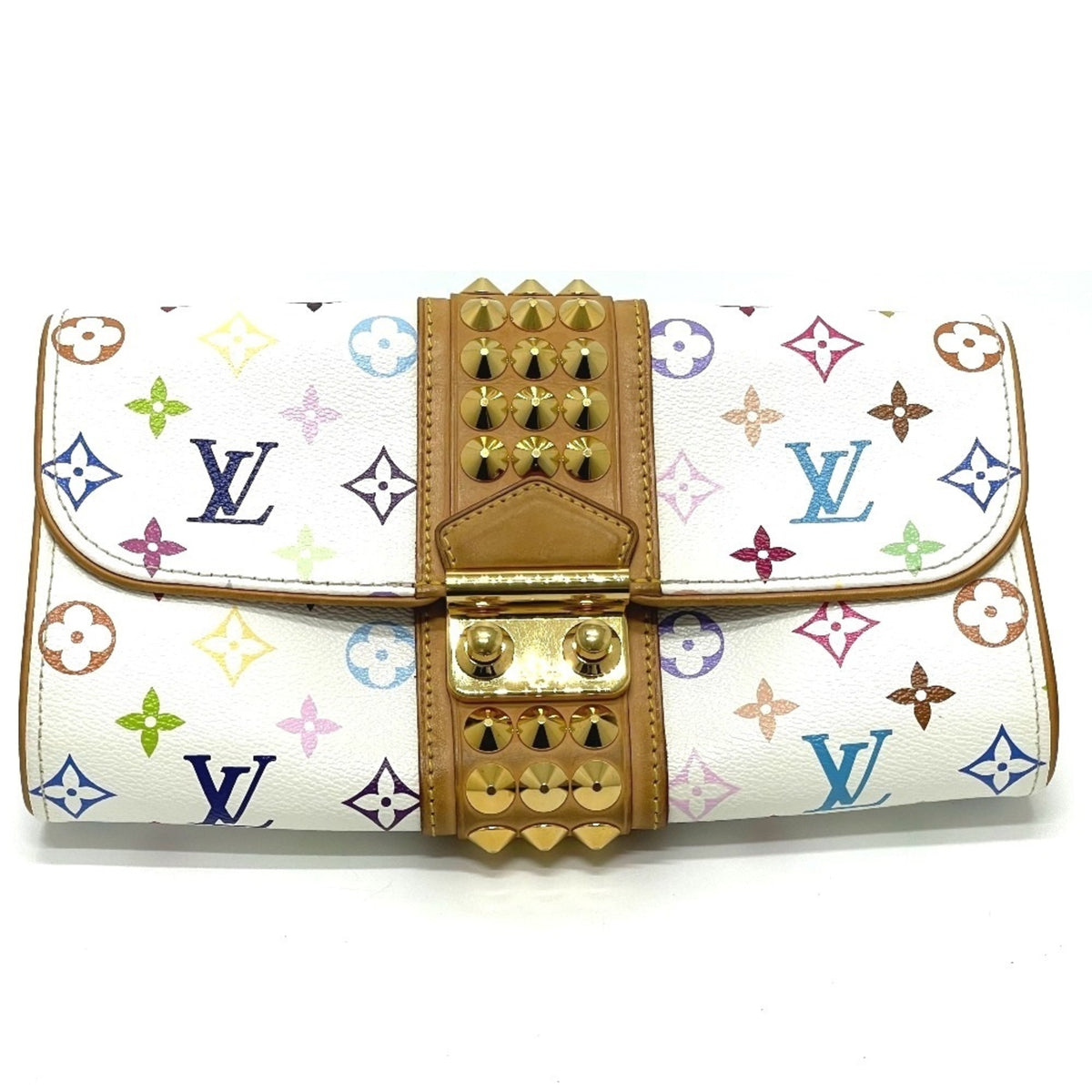 Louis Vuitton Blanc Multi-Color Monogram Multicolore Clutch Bag Pochette (Pre-Owned)