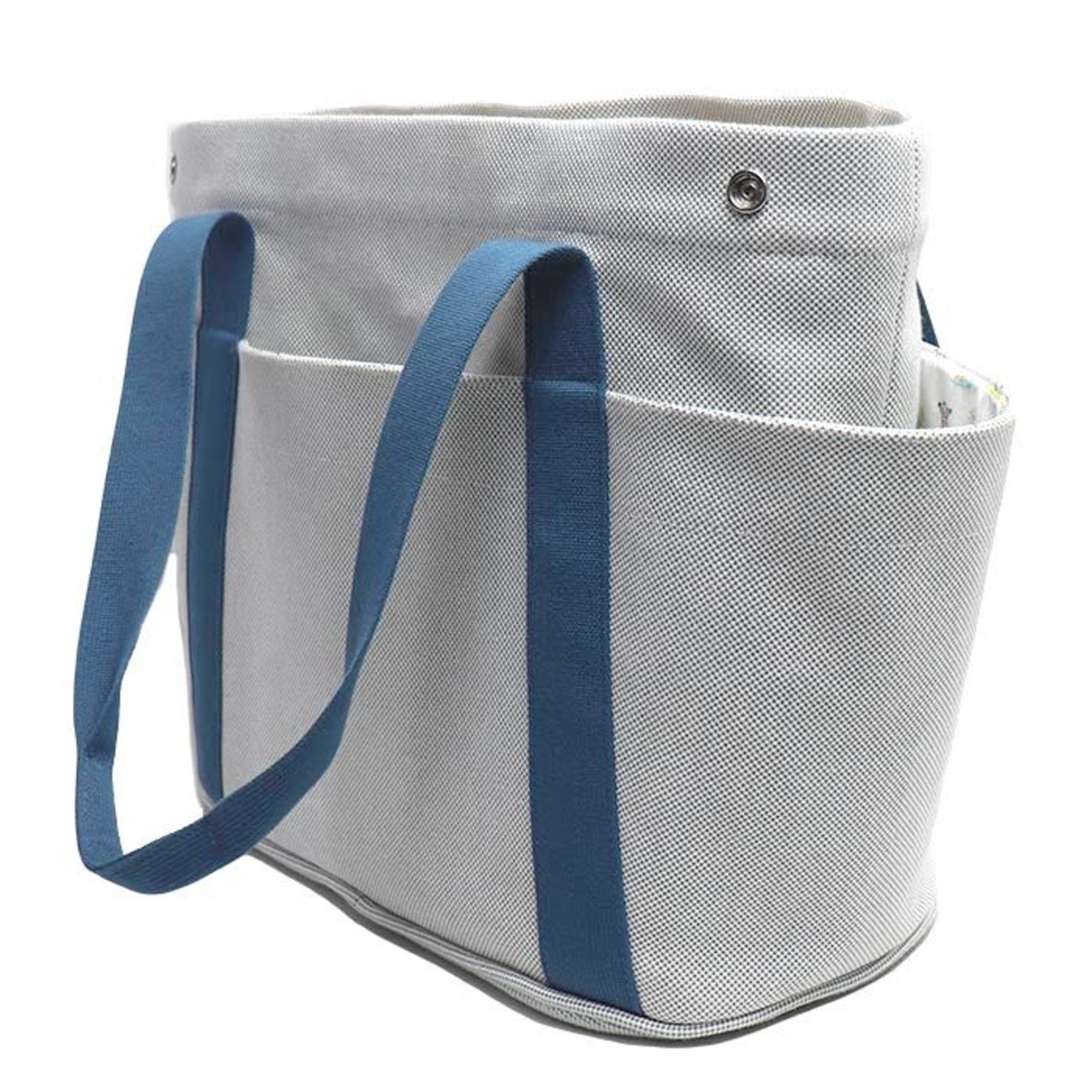Hermes Blue Gray Toile H Tote Bag (Pre-Owned)