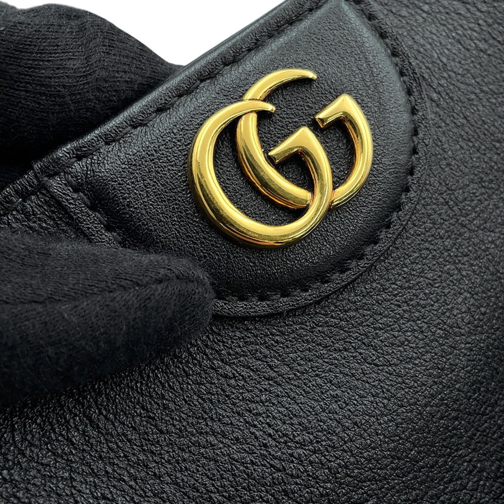 Gucci Black Gray Leather Handbag (Pre-Owned)