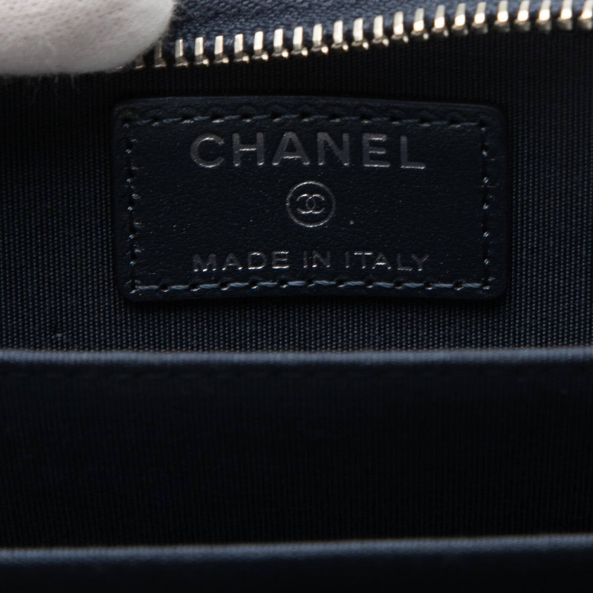 Chanel Navy Purple Leather Coin Purse/Coin Case (Pre-Owned)