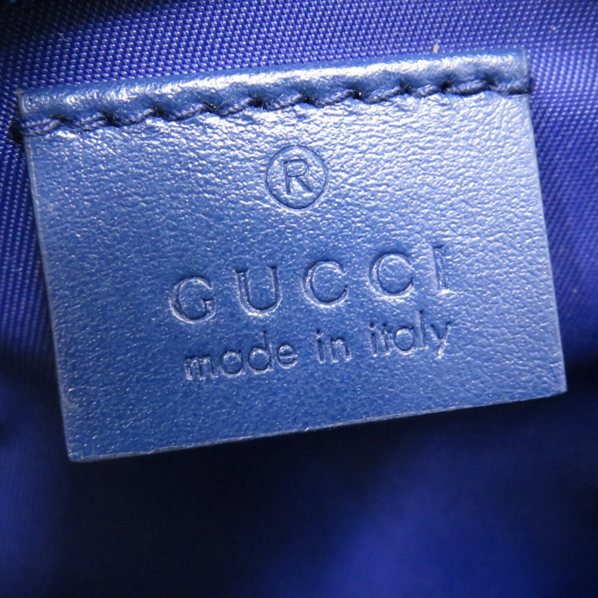 Gucci Blue Navy Red Color Canvas Leather Fanny Pack Pouch (Pre-Owned)