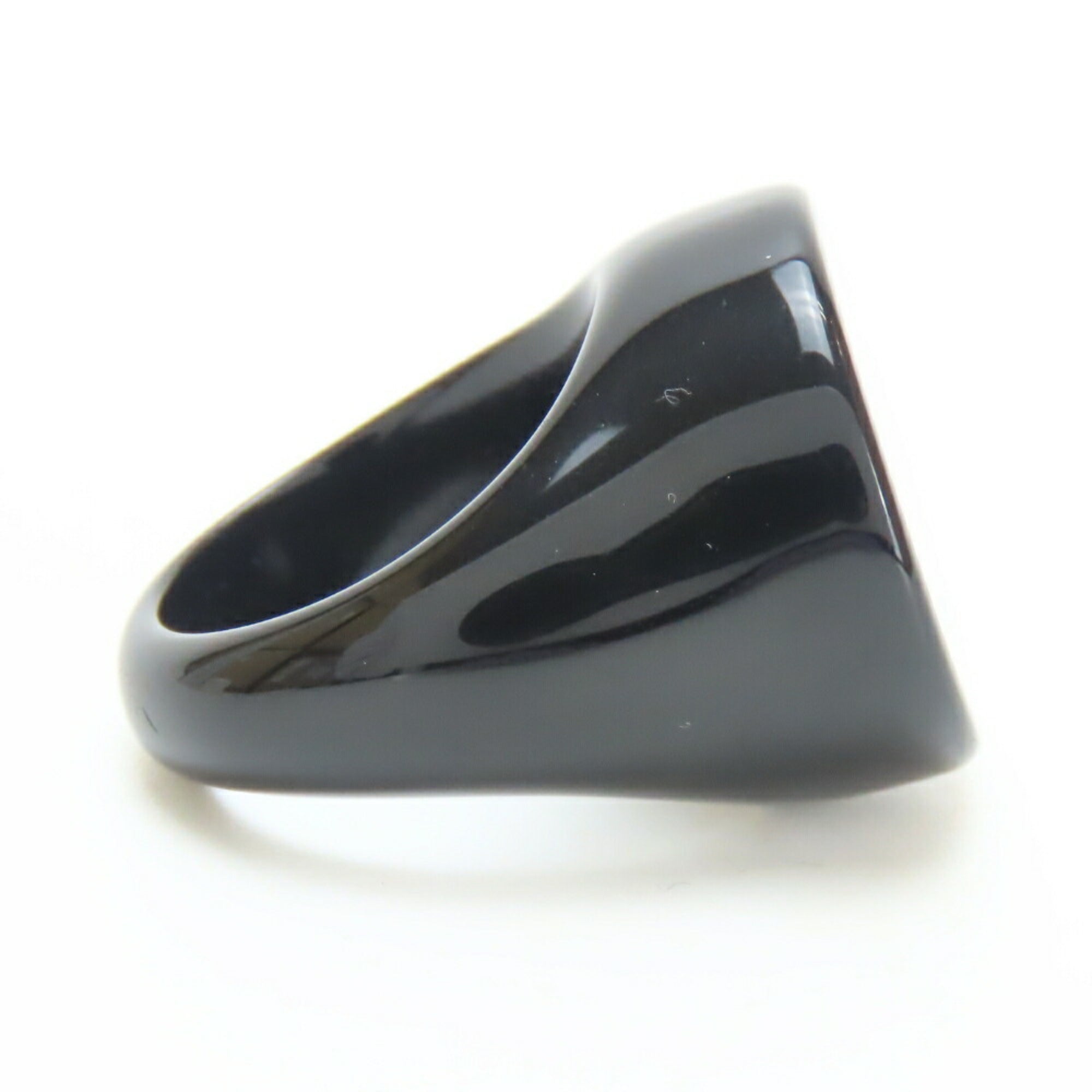 Chanel Black White Plastic Band Ring (Pre-Owned)