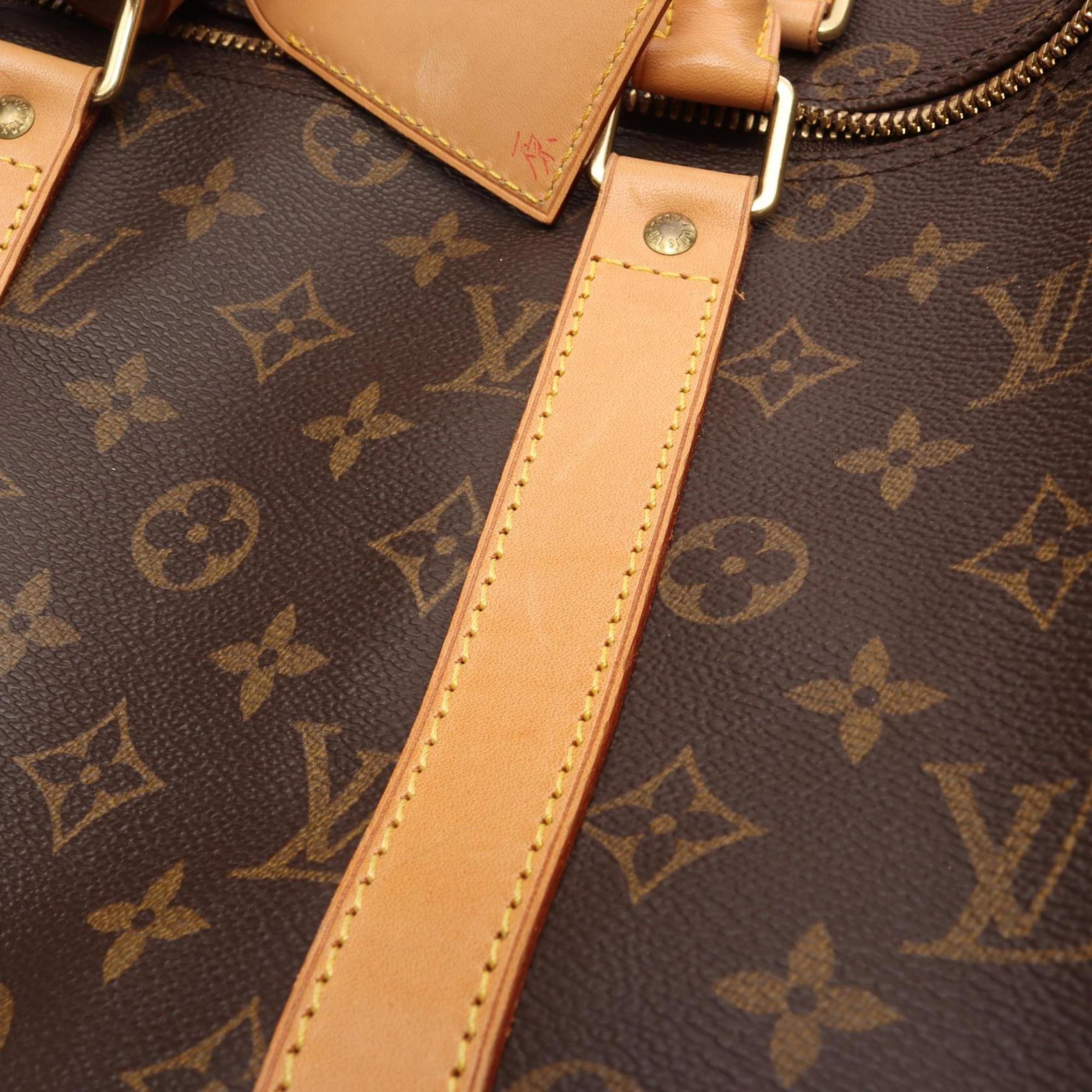 Louis Vuitton Brown Monogram Coated Canvas Leather Boston Bag Handbag (Pre-Owned)