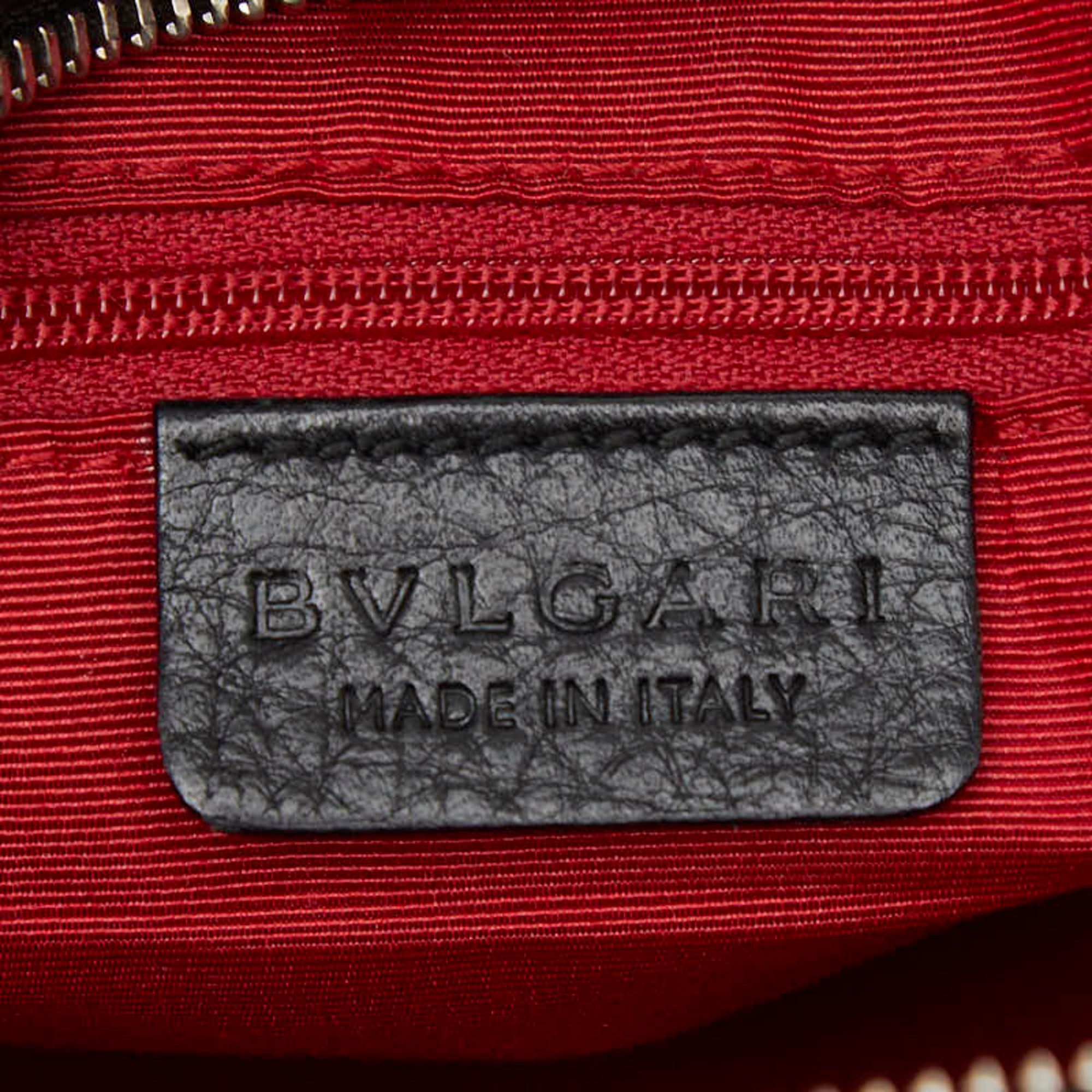 Bvlgari Black Canvas Leather Shoulder Bag (Pre-Owned)