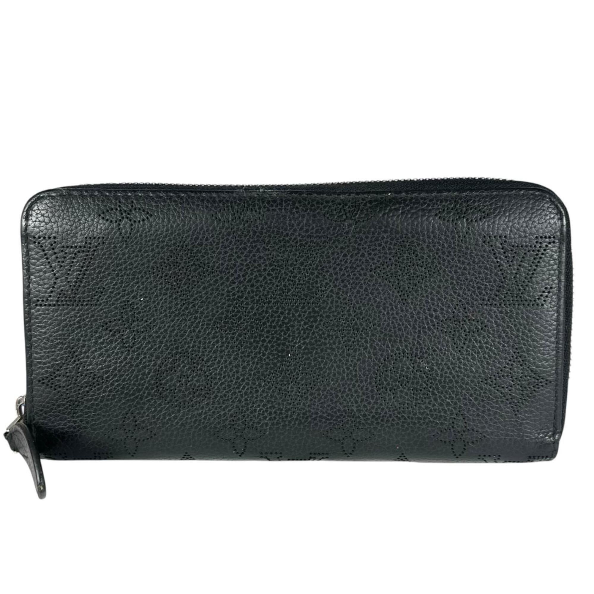 Louis Vuitton Mahina Black Monogram Long Wallet (Bi-Fold) (Pre-Owned)