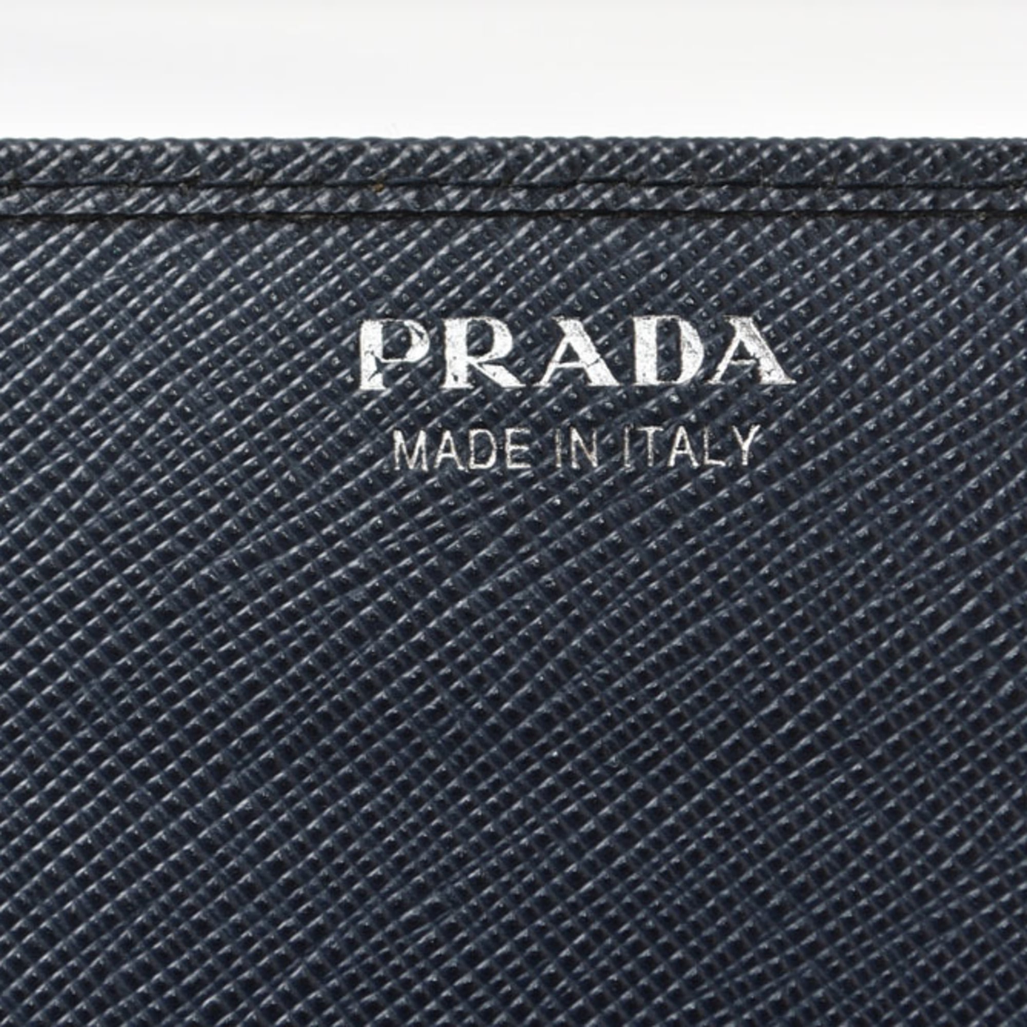 Prada Navy Leather Coin Purse/Coin Case (Pre-Owned)