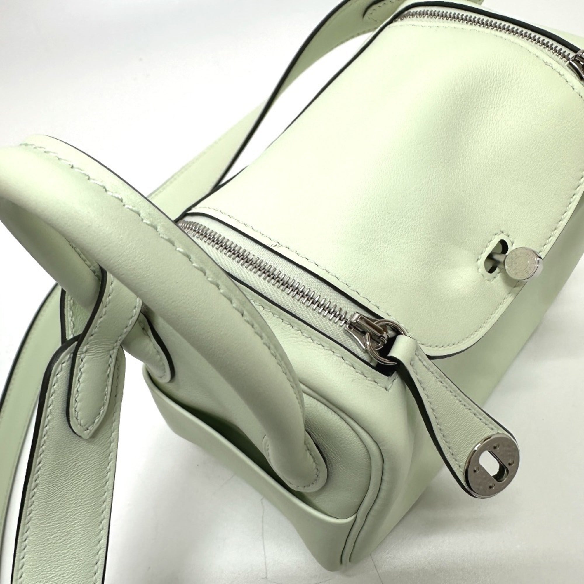 Hermes Light Green Swift Leather Handbag Shoulder Bag (Pre-Owned)