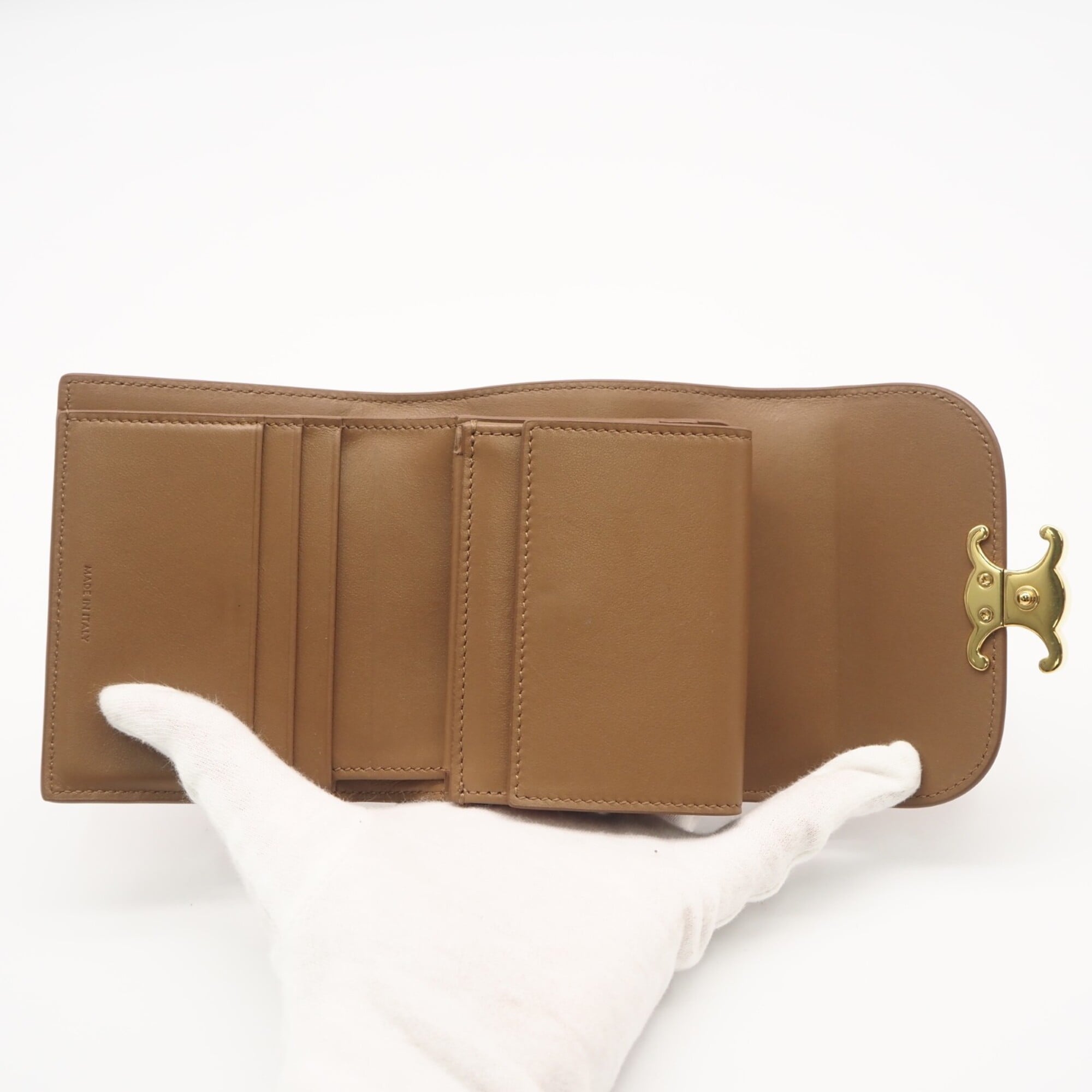 Celine Brown Leather Wallet (Tri-Fold) (Pre-Owned)
