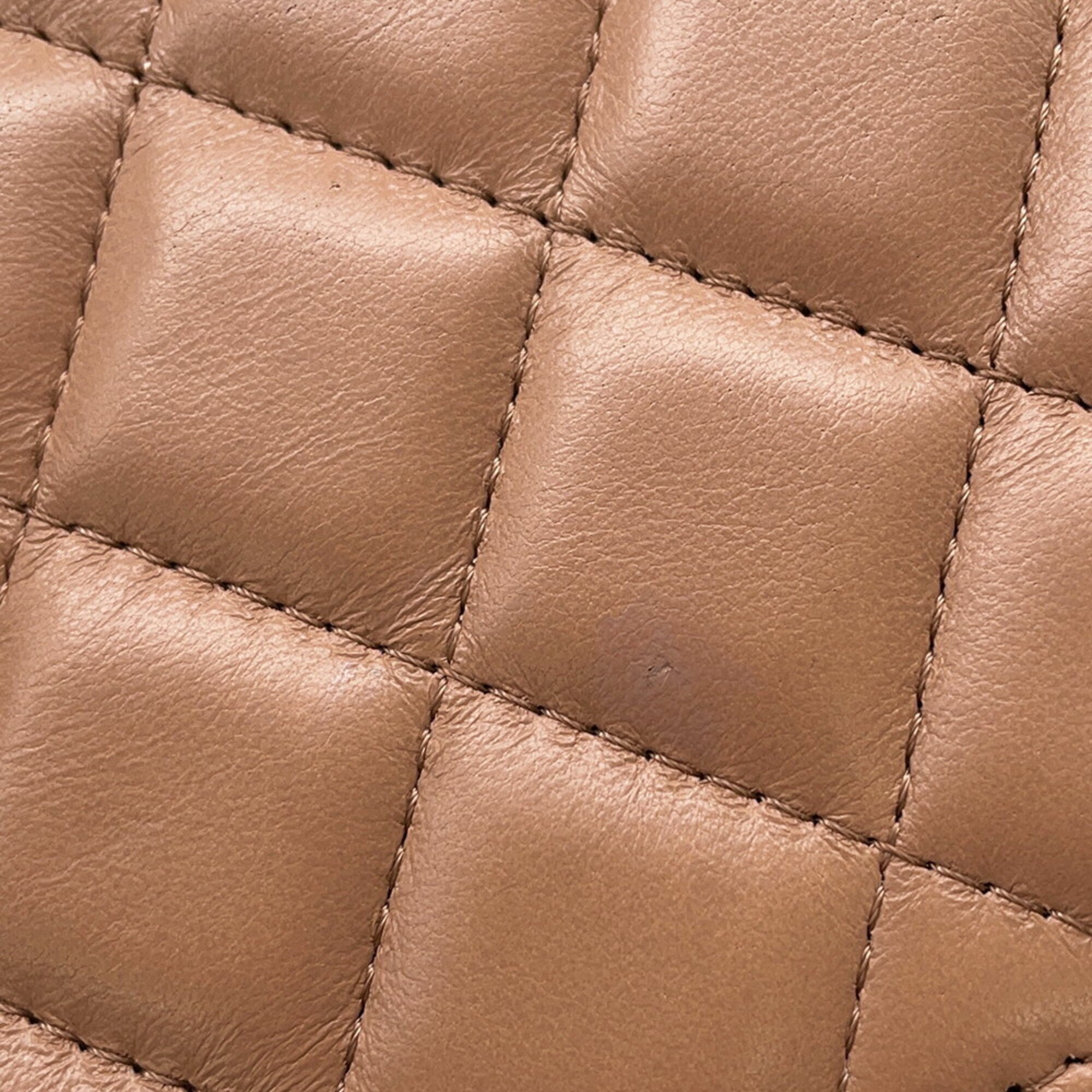 Chanel Beige Leather Pouch Shoulder Bag (Pre-Owned)