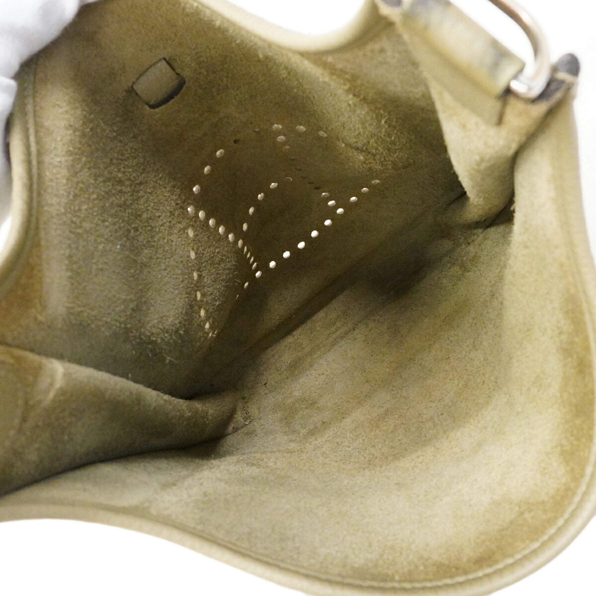 Hermes Silver Taurillon Clemence Leather Shoulder Bag (Pre-Owned)