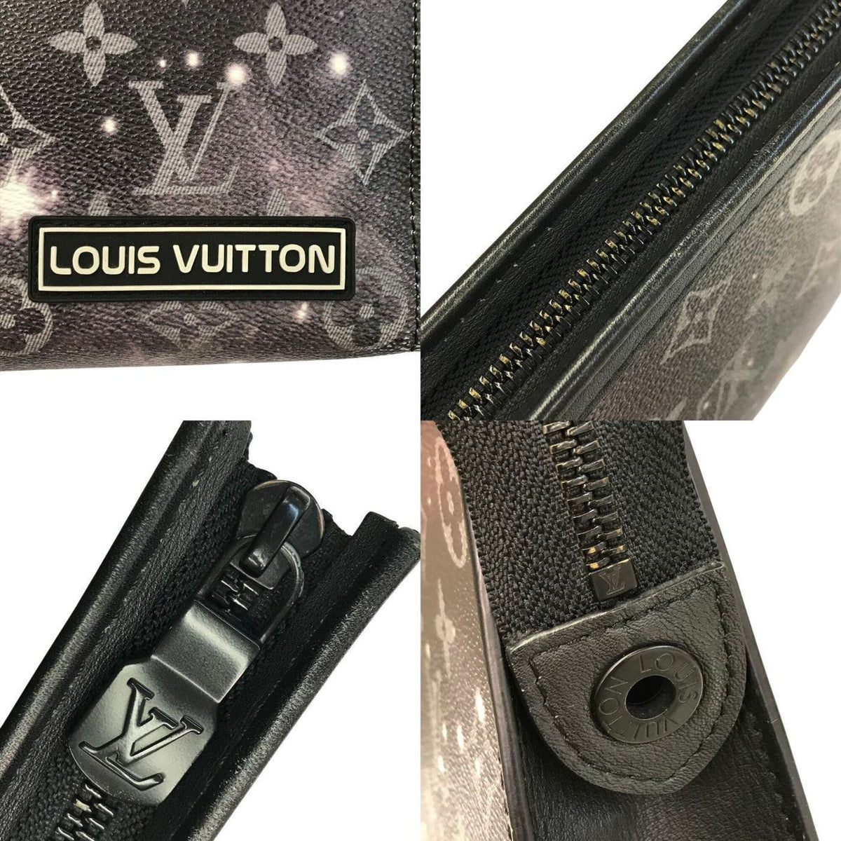 Louis Vuitton Black Gray Clutch Bag Pochette (Pre-Owned)
