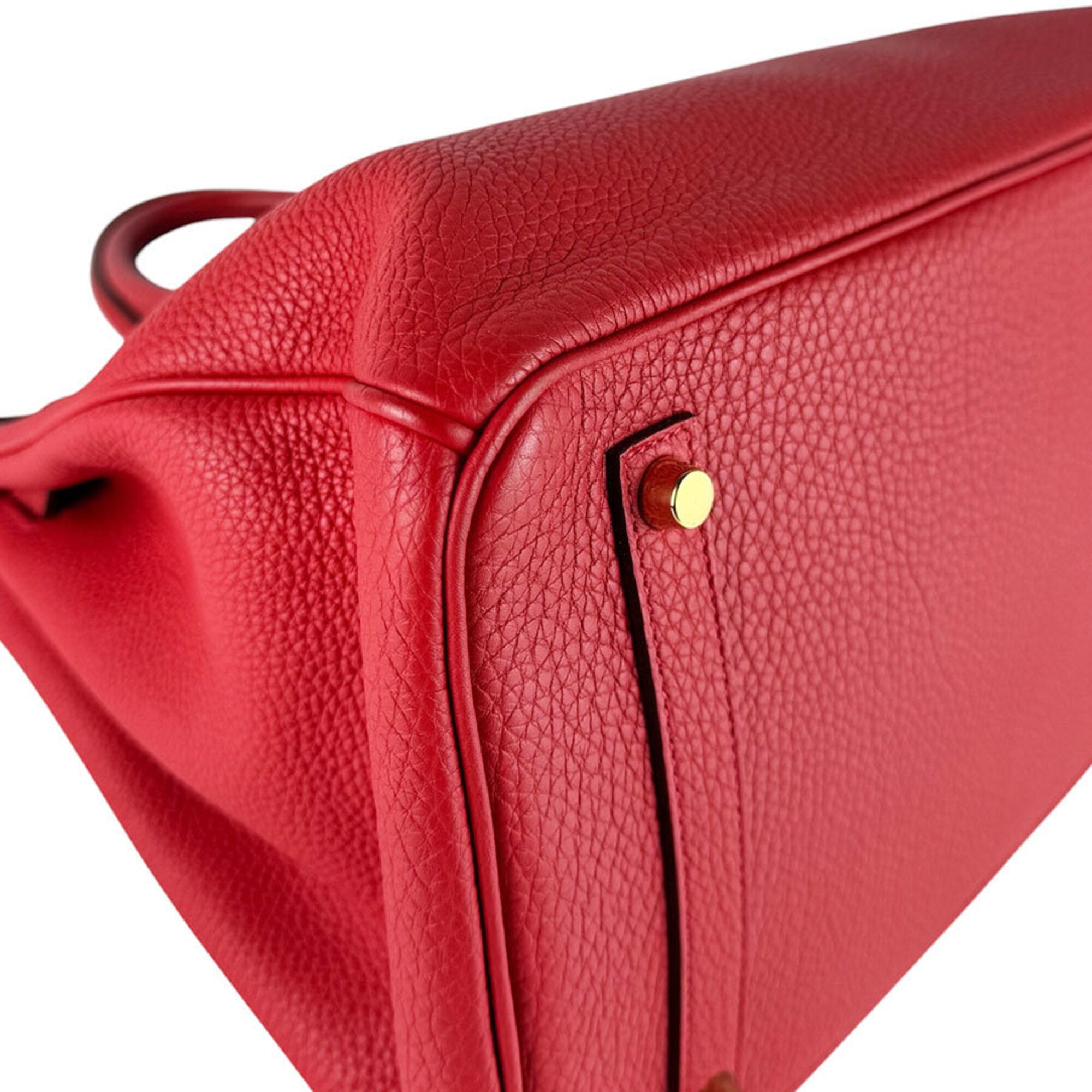 Hermes Rouge Casaque Togo Leather Handbag (Pre-Owned)