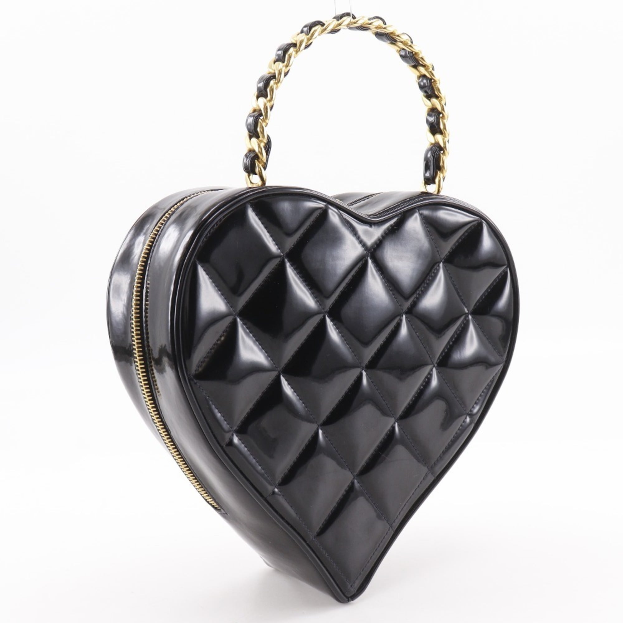 Chanel Black Patent Leather Leather Handbag (Pre-Owned)