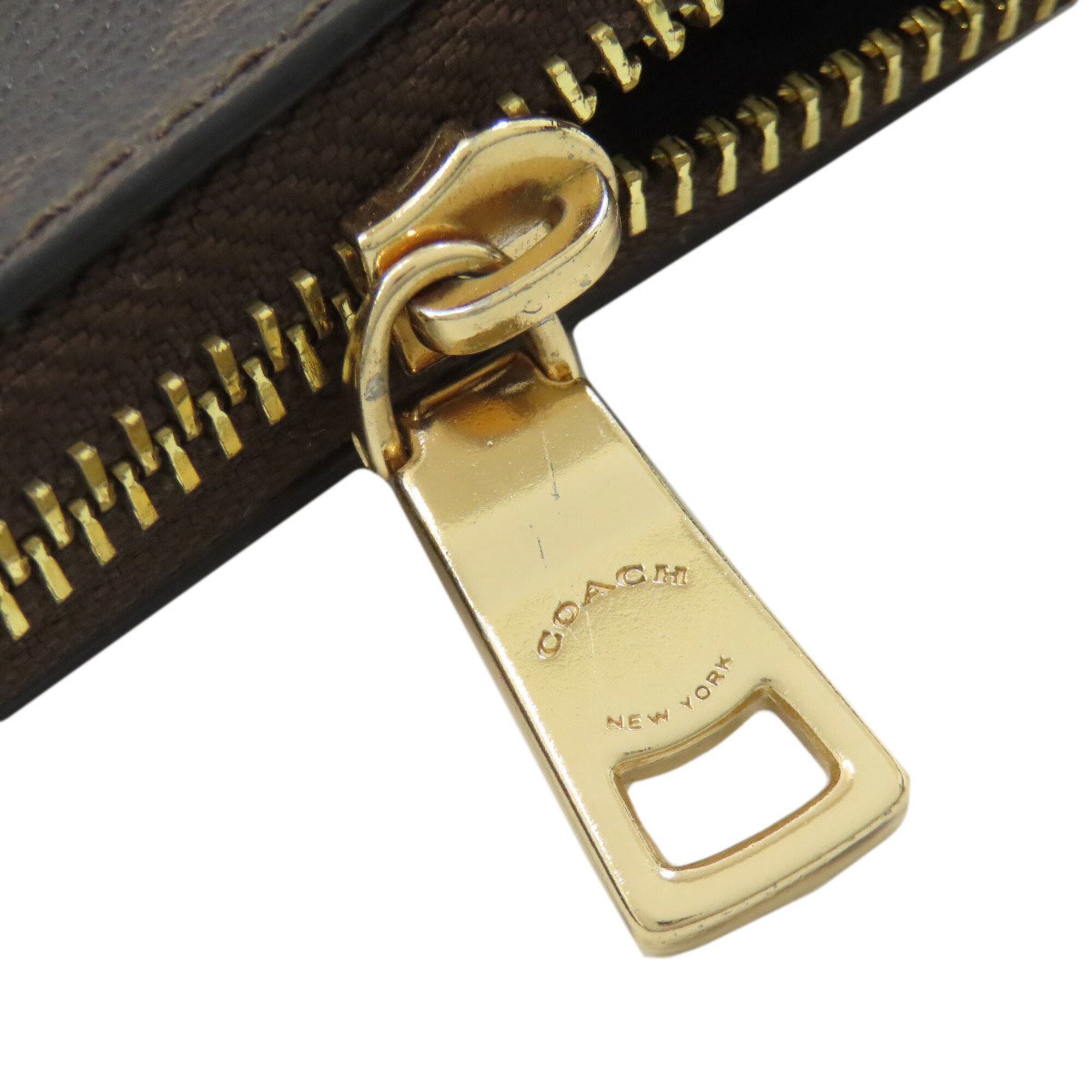 Coach Signature Brown Signature Line Shoulder Bag (Pre-Owned)